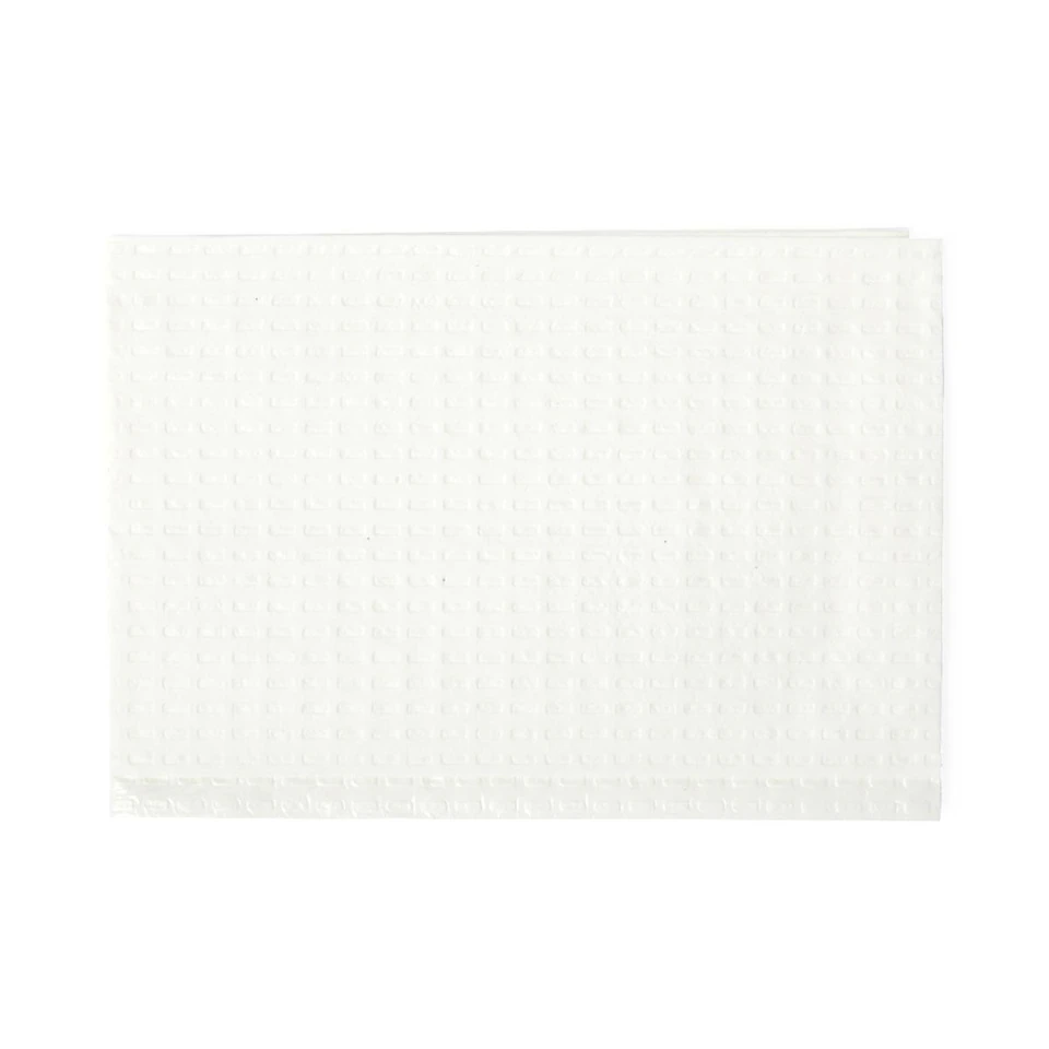 Medline Professional Paper Towels, 2-Ply Tissue/Poly Back, Waffle Embossed, White, 18 in x 13 in, 500/Case