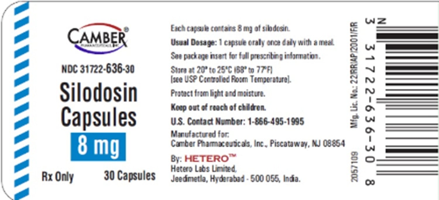 Silodosin Capsules 8mg, 30/Bottle, Camber Pharmaceuticals, 01KT0J092ZPBD82P6YS82BDNAK