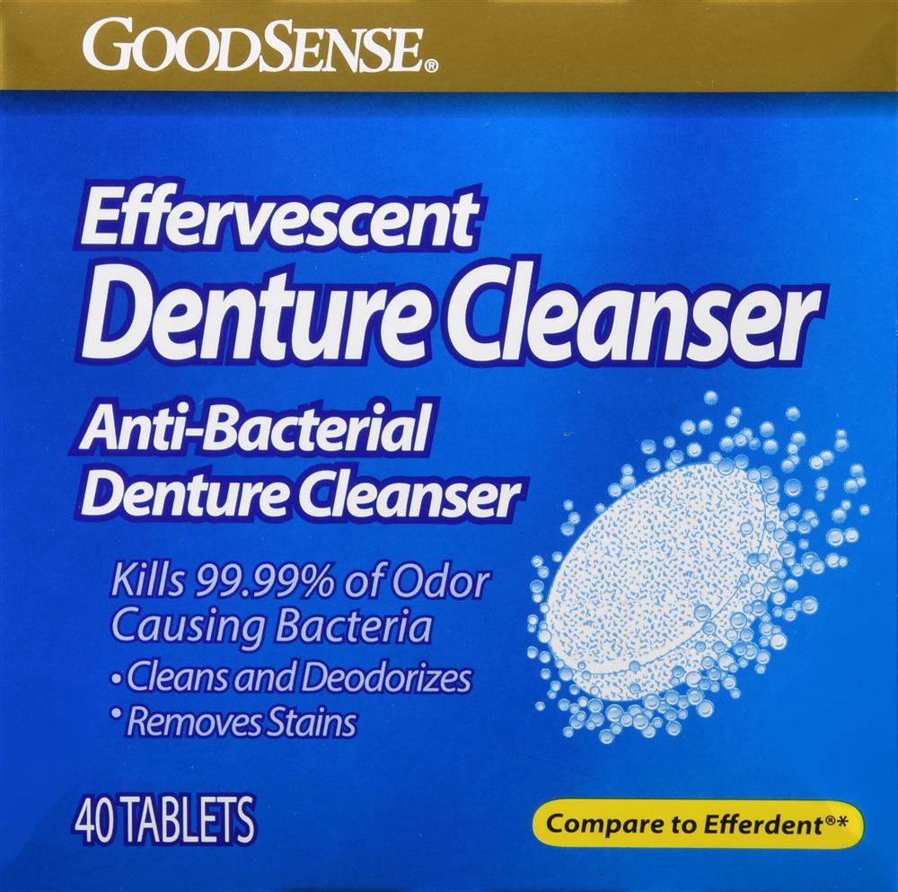 GoodSense Effervescent Denture Cleanser Anti-Bacterial Tablets, 40/Box