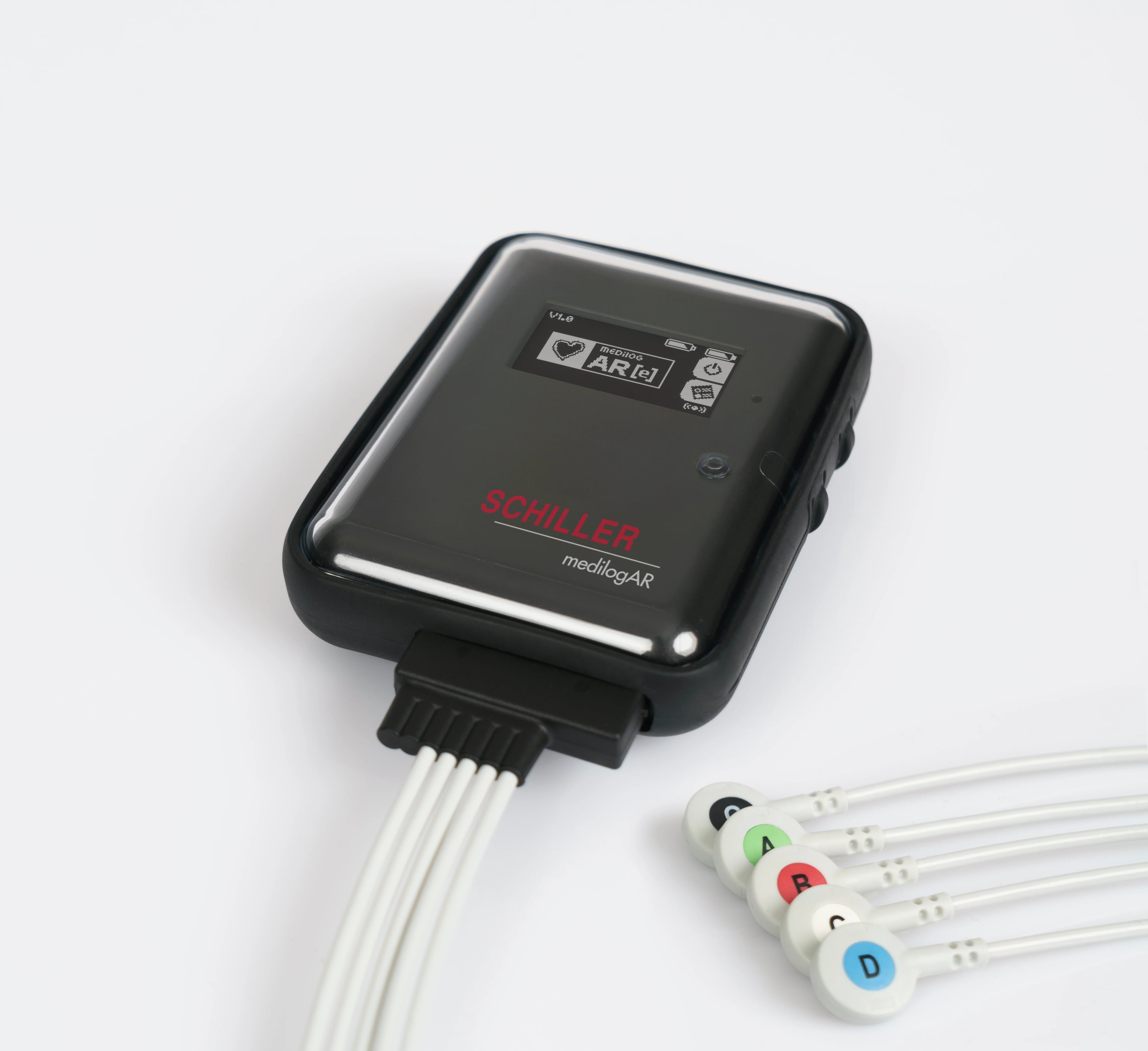 Schiller Medilog AR Holter Recorder, 5-Lead, with Protective Case, SD Card, USB Cable, and Neck Belt