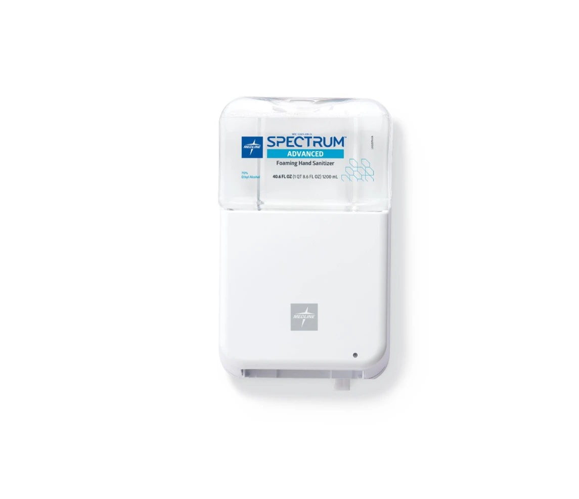 Medline Spectrum Pro Automatic Hand Sanitizer Dispenser, White, 1.2 L, 6/Case