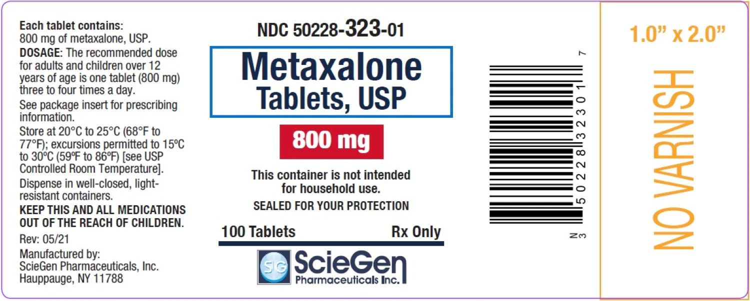 Metaxalone Tablets 800mg, 100 Count Bottle (Sciegen Pharmaceuticals)