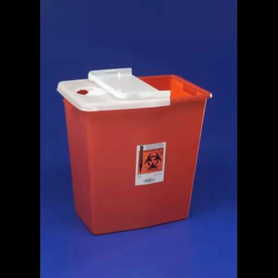 Cardinal Health PGII Sharps Container, 12 gal, Red, Sliding Gasket Lid, 18.75 x 12.75 x 18.25 in, 10/Case