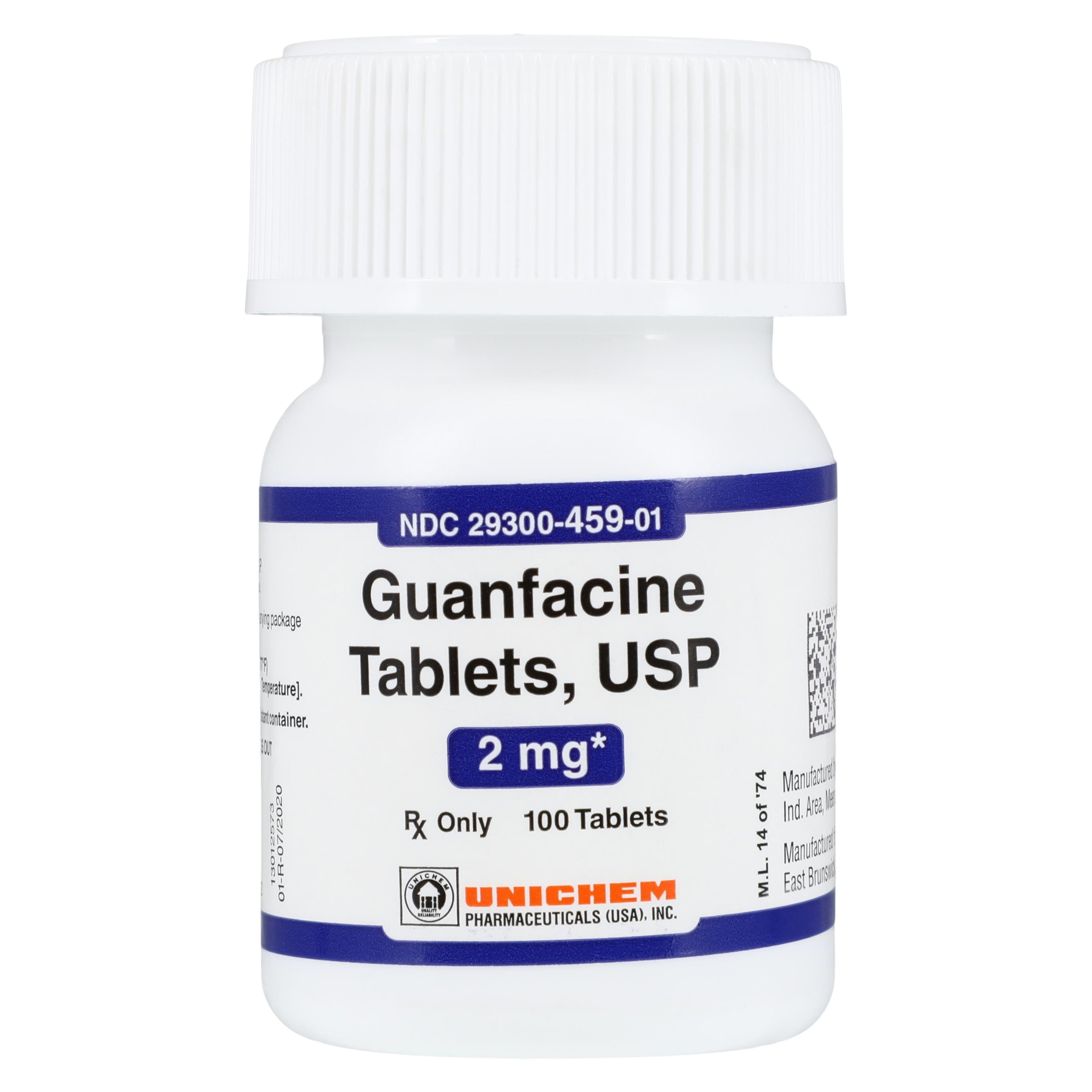 Guanfacine Tablets 2mg, 100/Bottle, Unichem Pharmaceuticals, 01KEZKNQEF8CJRRJSZAN637Z2Y