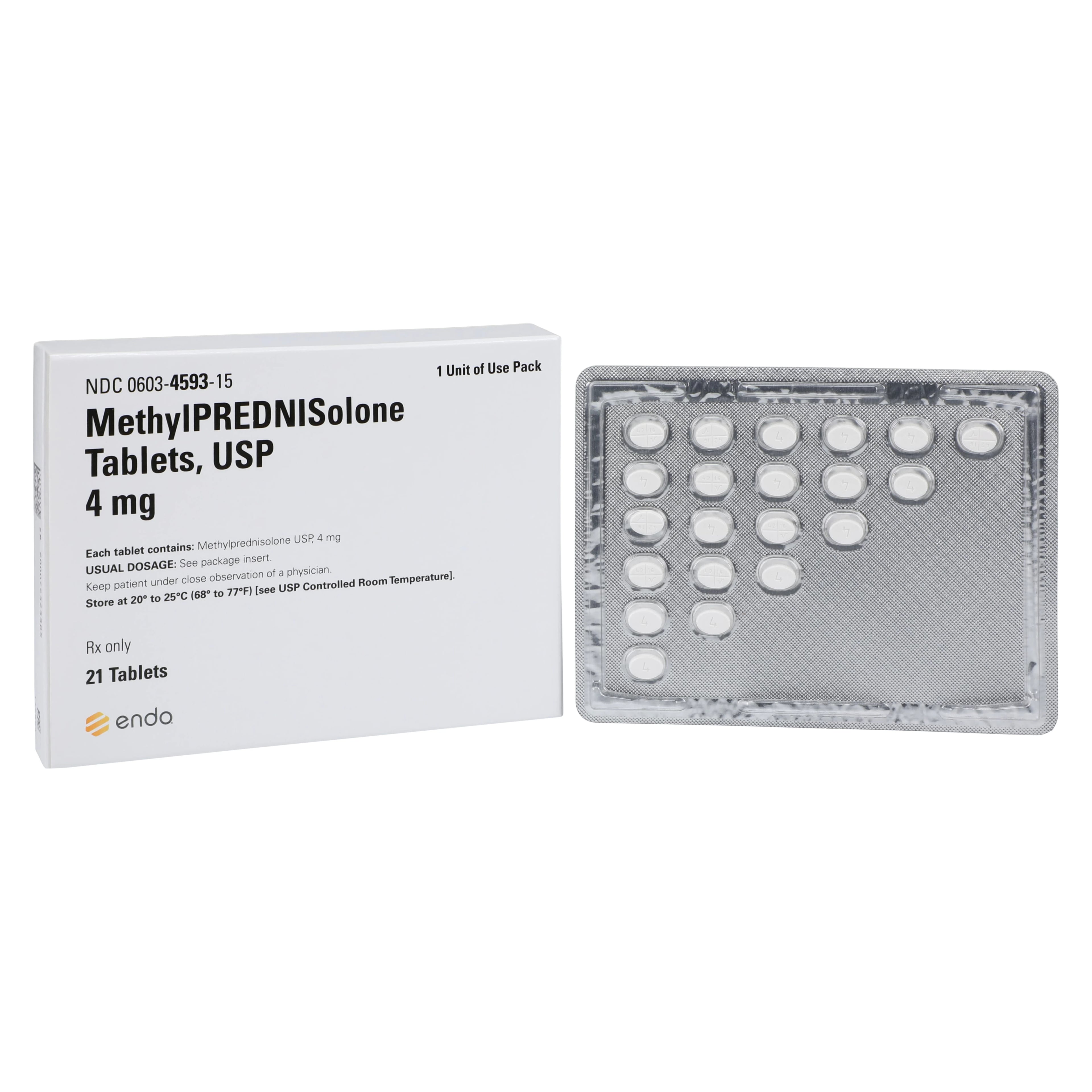 Methylprednisolone Tablets USP 4 mg, Unit Dose Blister Pack, 21/Pkg (NDC 00603-4593-15)