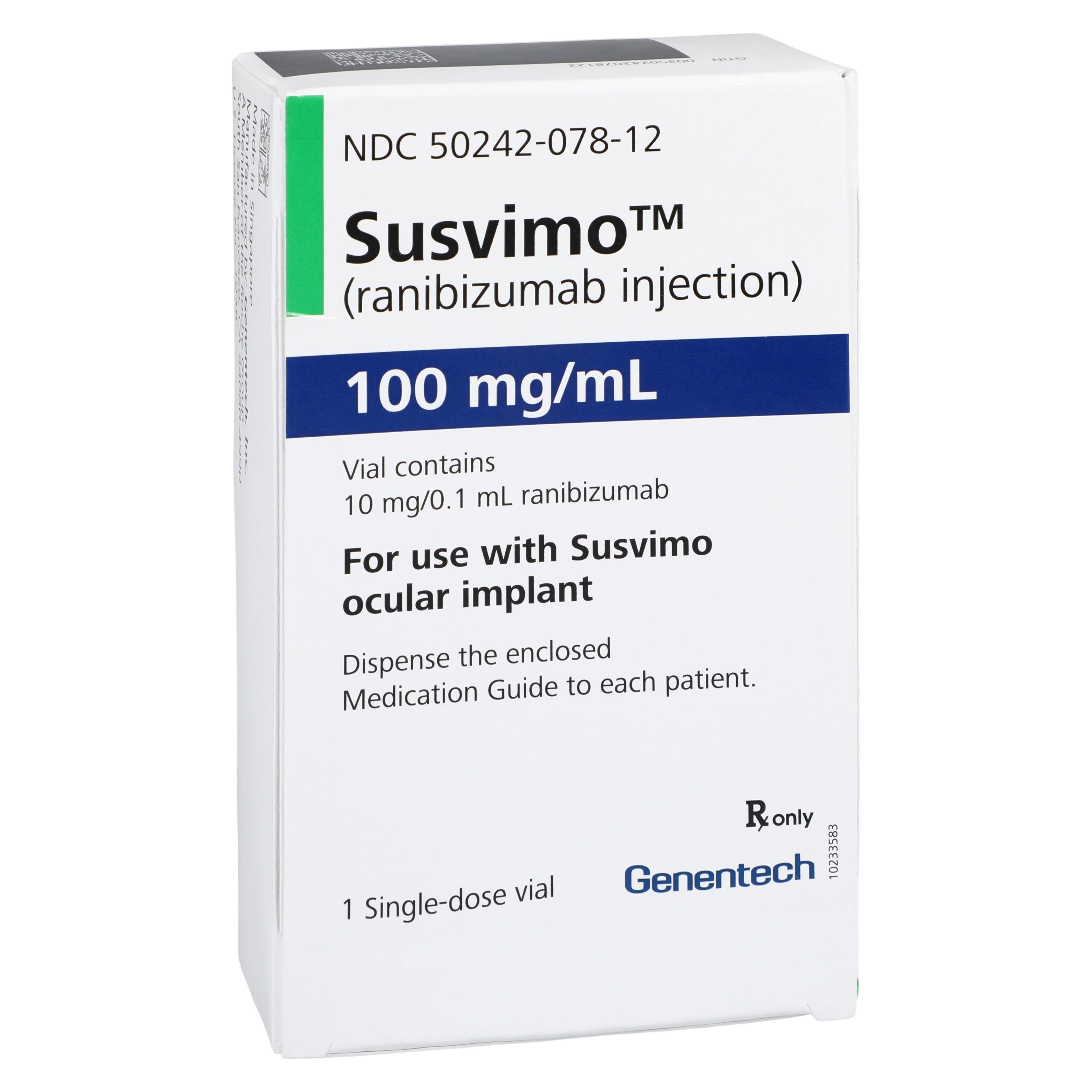 Susvimo (Ranibizumab) Injection 100 mg/mL, 1 mL Single-Use Vial