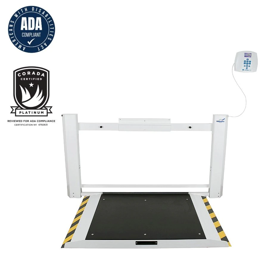 Health O Meter Wheelchair Scale, Wall Mount, 1000 lb/454 kg Capacity, 1-1/2" TFT-LCD Screen