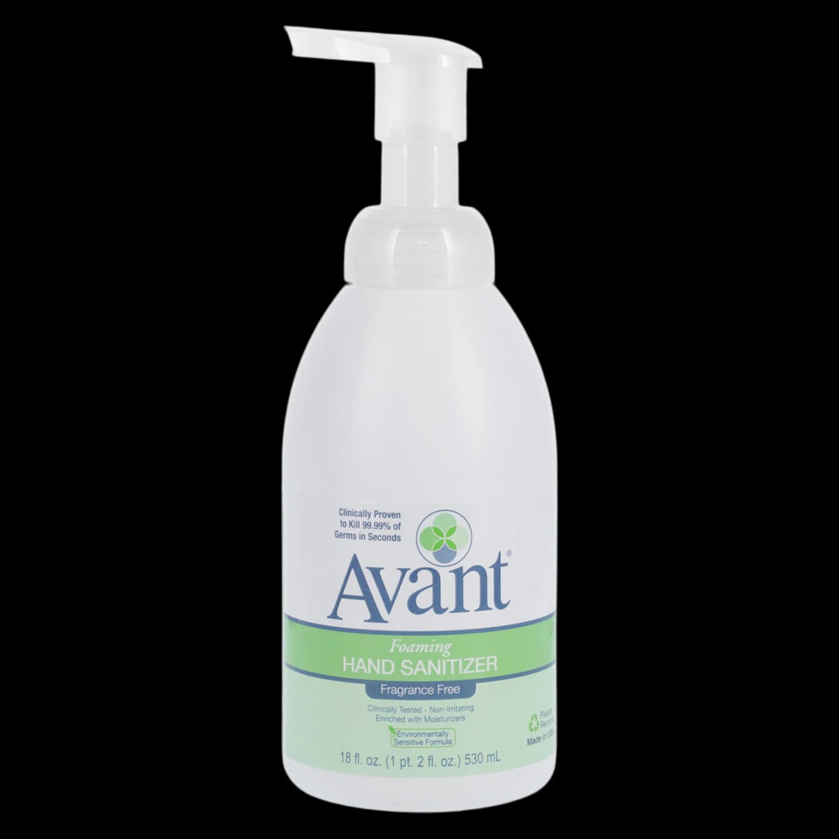Avant Hand Sanitizer Foam, 62% Ethyl Alcohol, Natural Aloe, Fragrance Free, 18 oz Bottle