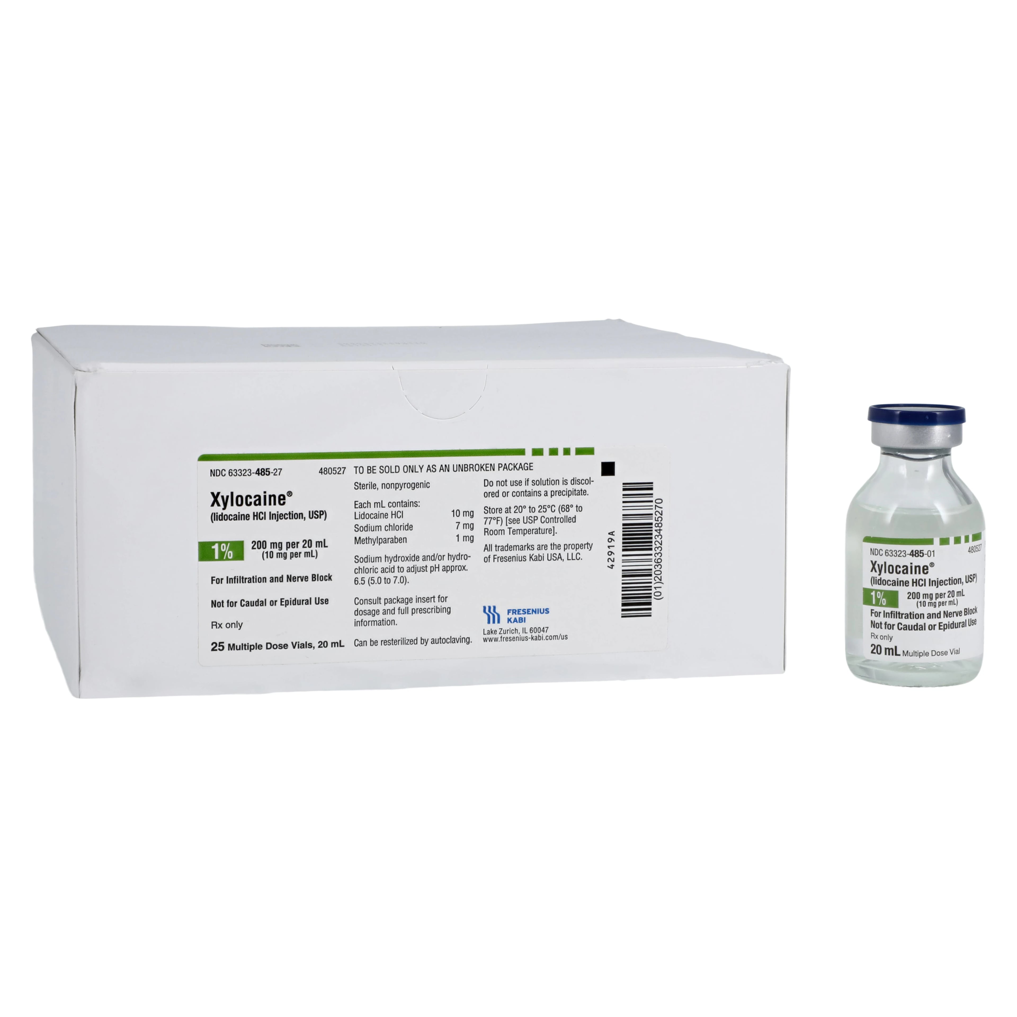 Xylocaine Plain Injection 1% MDV 20mL, 25/Package