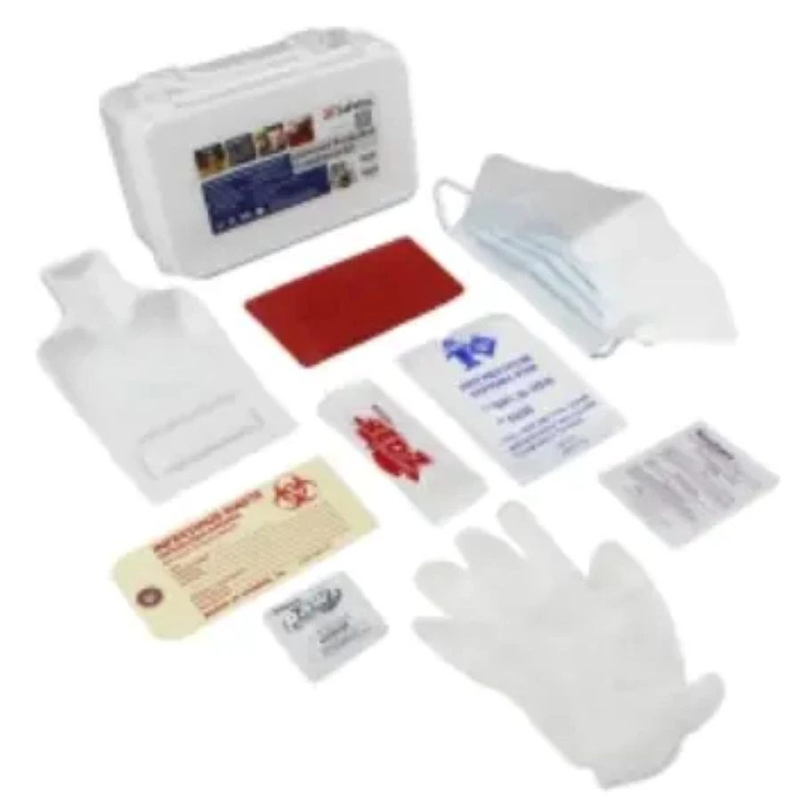 Acecide Spill Kit with Half-Face Respirator, Particulate Filters, Hazmat Sorbent Pads, PE Hazardous Waste Bags with Ties, DANGER DO NOT ENTER Sign, Acid Neutralizing Pillow, and Kolor-Safe Dry Acid Neutralizer