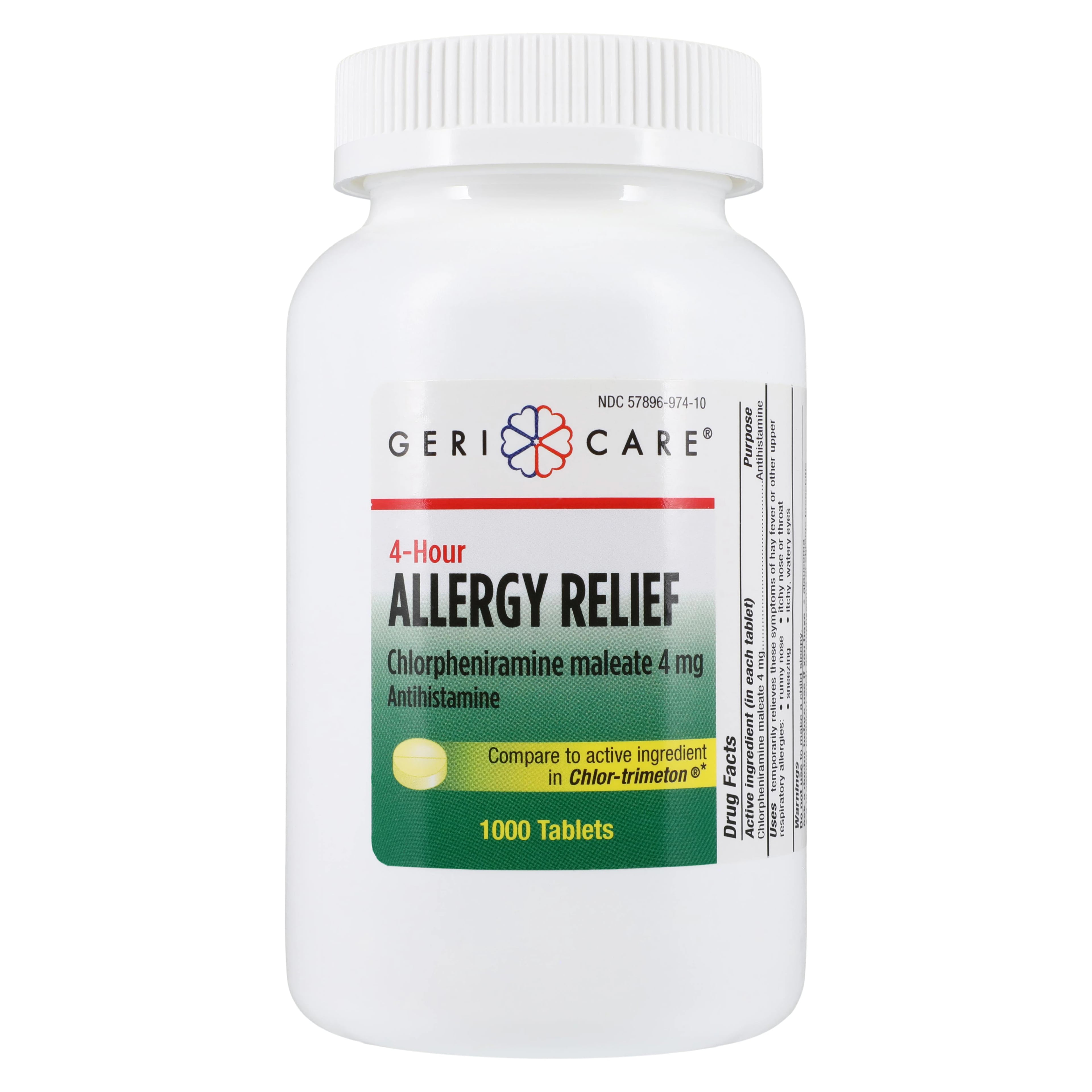 Geri-Care Chlorpheniramine Tablets, 4mg, 1000/Bottle
