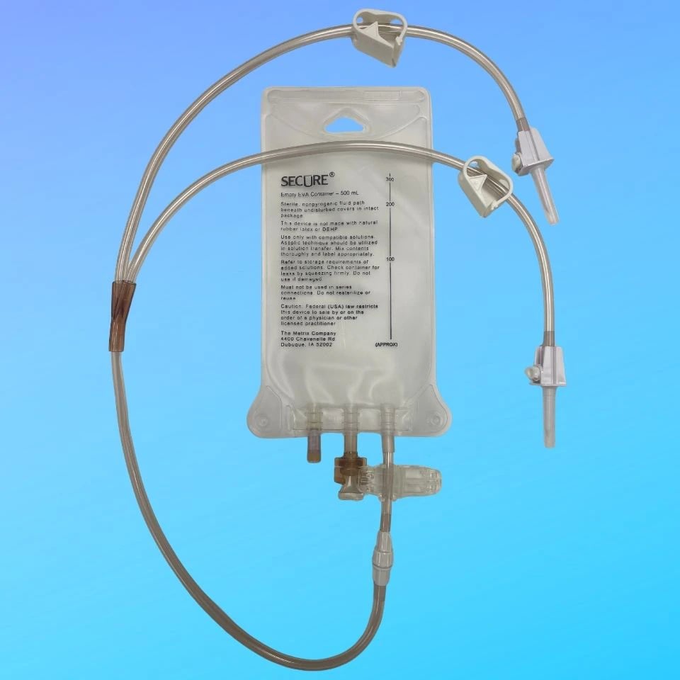 Metrix Secure EVA Gravity IV Bag, 1000 mL, 3-Leg Detachable, 50/Case, 66120