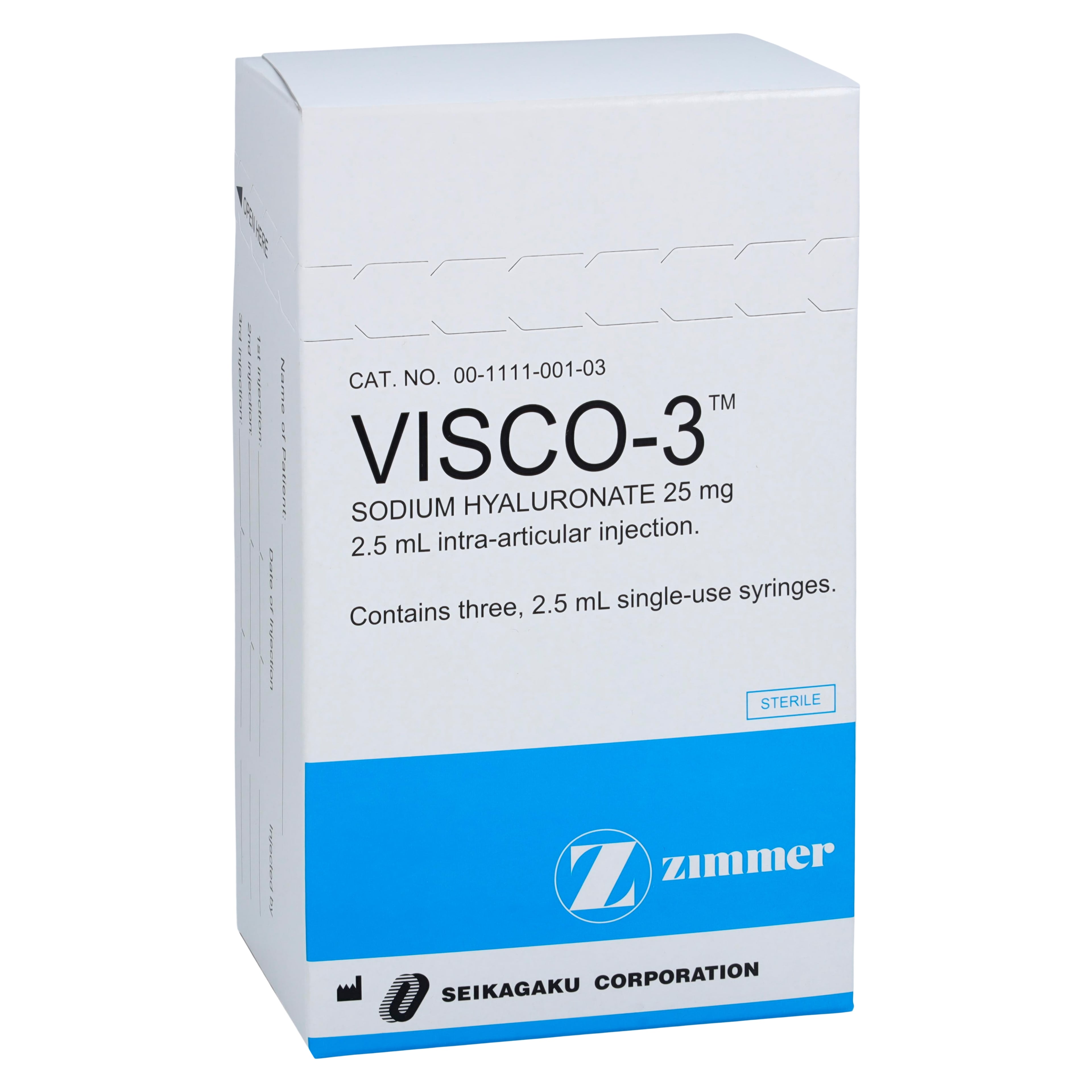 Visco-3 Injection 10mg/mL Prefilled Syringe, 2.5mL, 3/Package