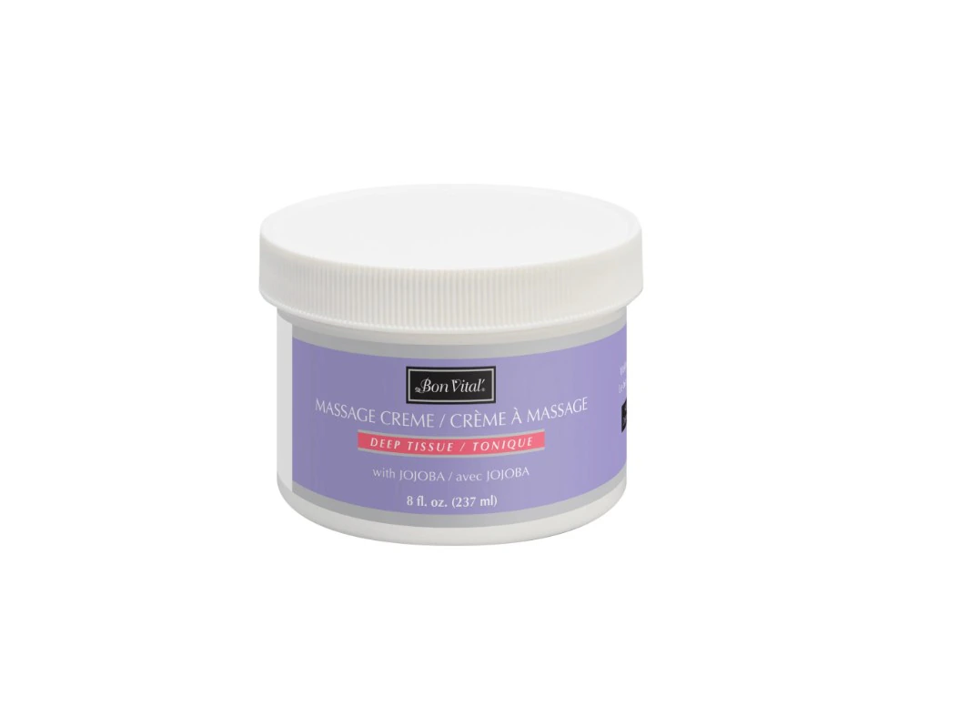 Bon Vital D/T Massage Creme, Vitamin C/Pro Vitamin B5/Jojoba Oil, Lemon/Sage, Paraben Free, 8 oz Jar
