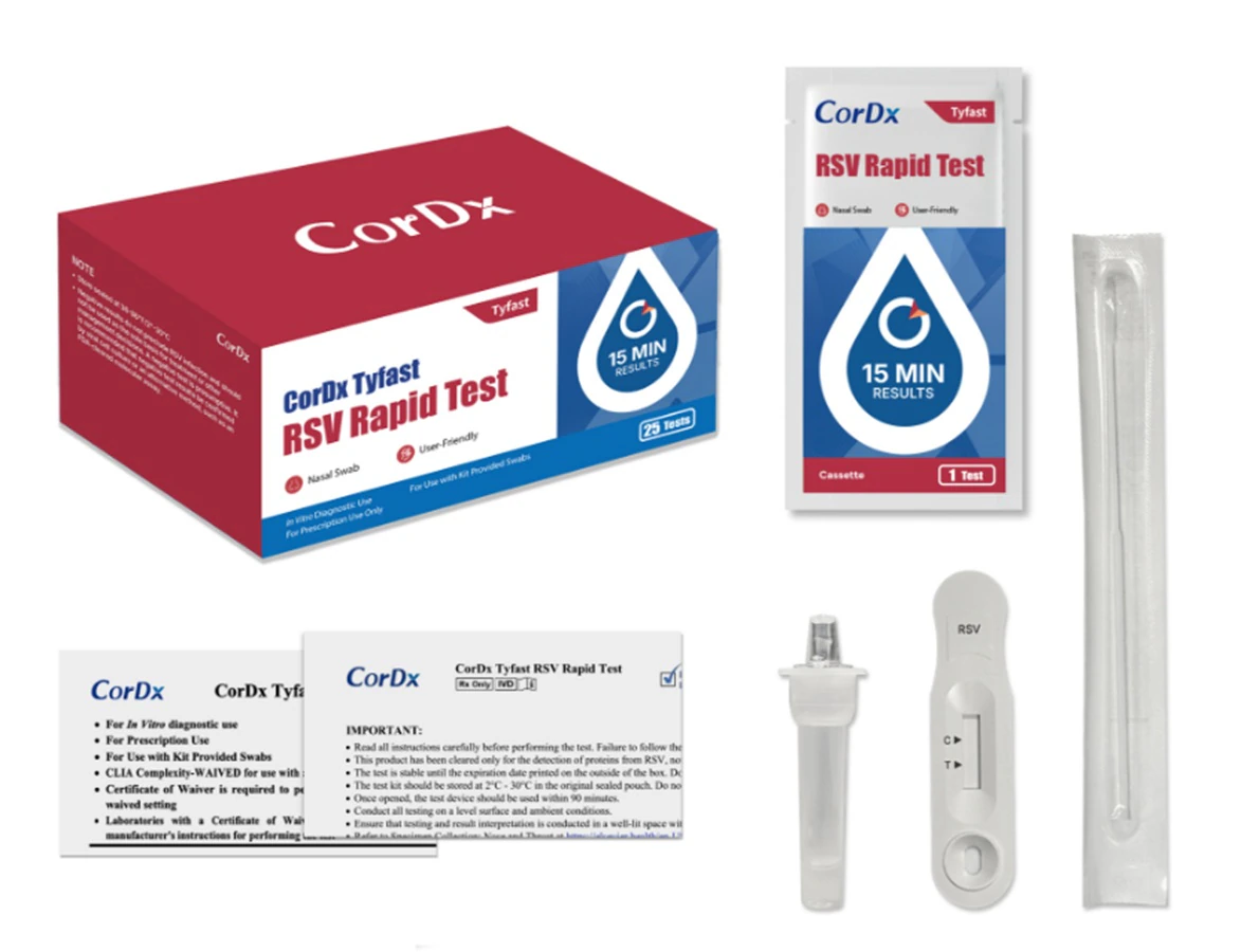 CorDx Tyfast RSV Rapid Test Kit, CLIA Waived, 25 Tests/Box