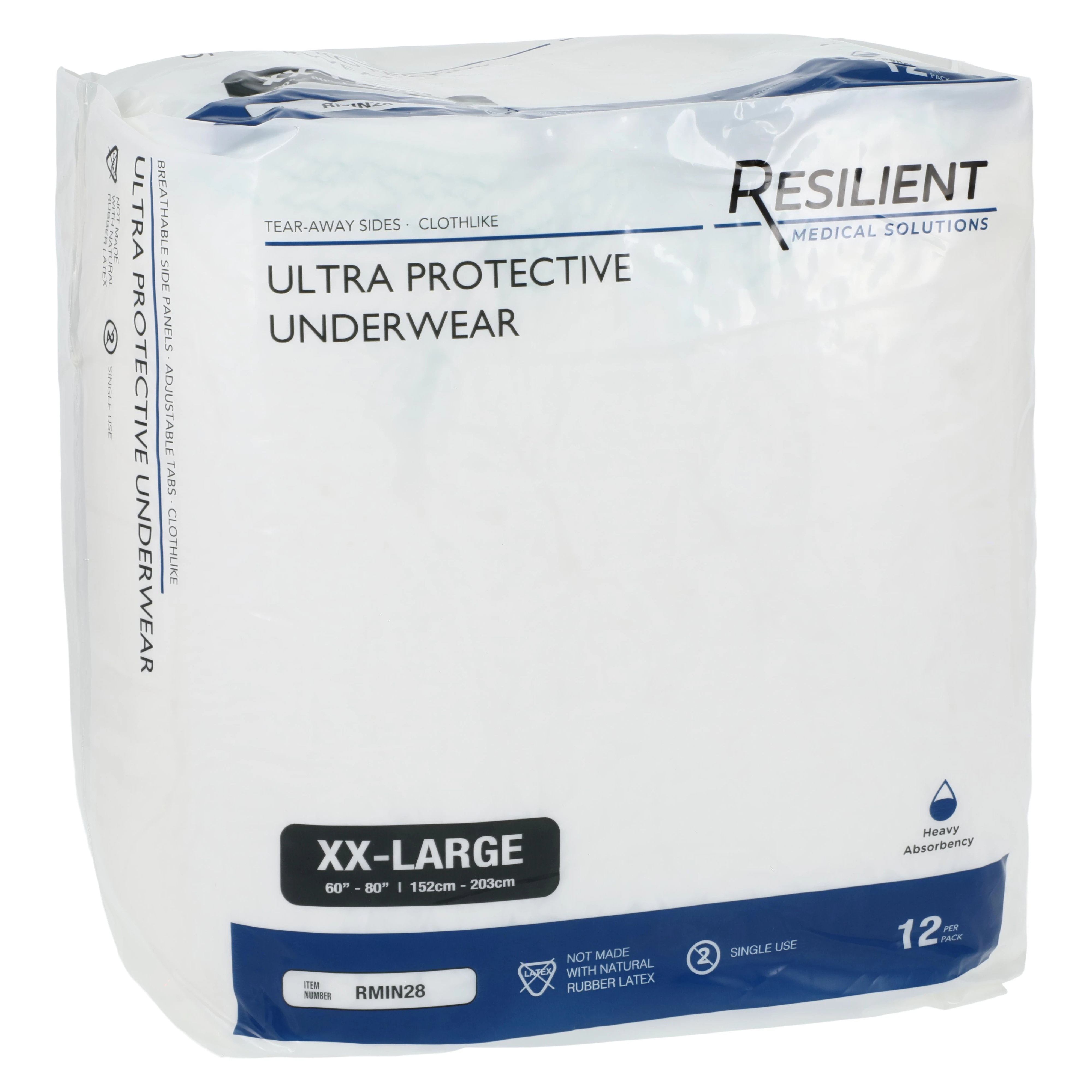 Resilient Medical Sol Underwear Protective Ultra, Unisex Adult, 2X-Large (65-78"), Green, Absorbent, 48/Ca