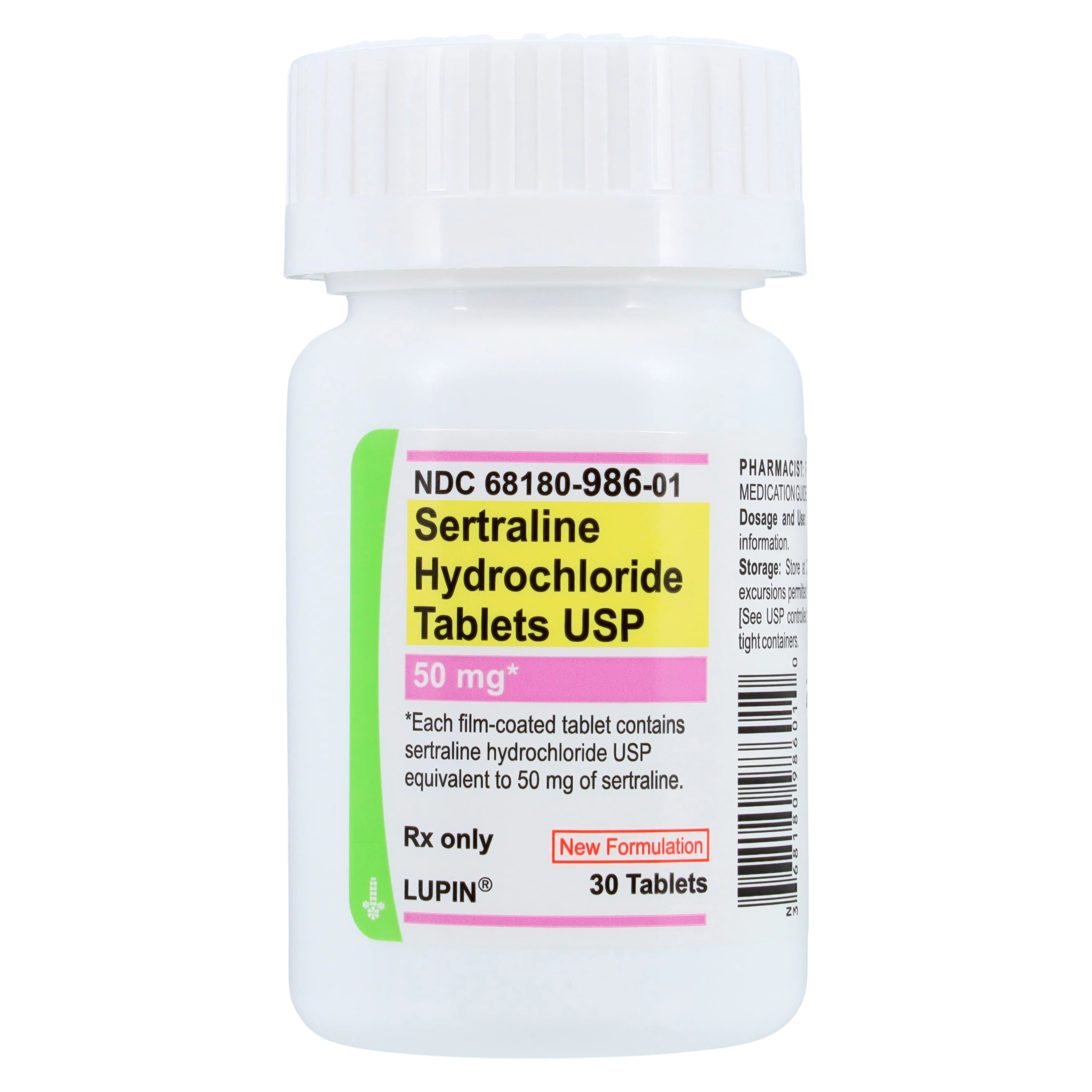 Sertraline HCl Tablets, 50mg, Bottle, 30/Bt, Lupin Pharmaceuticals