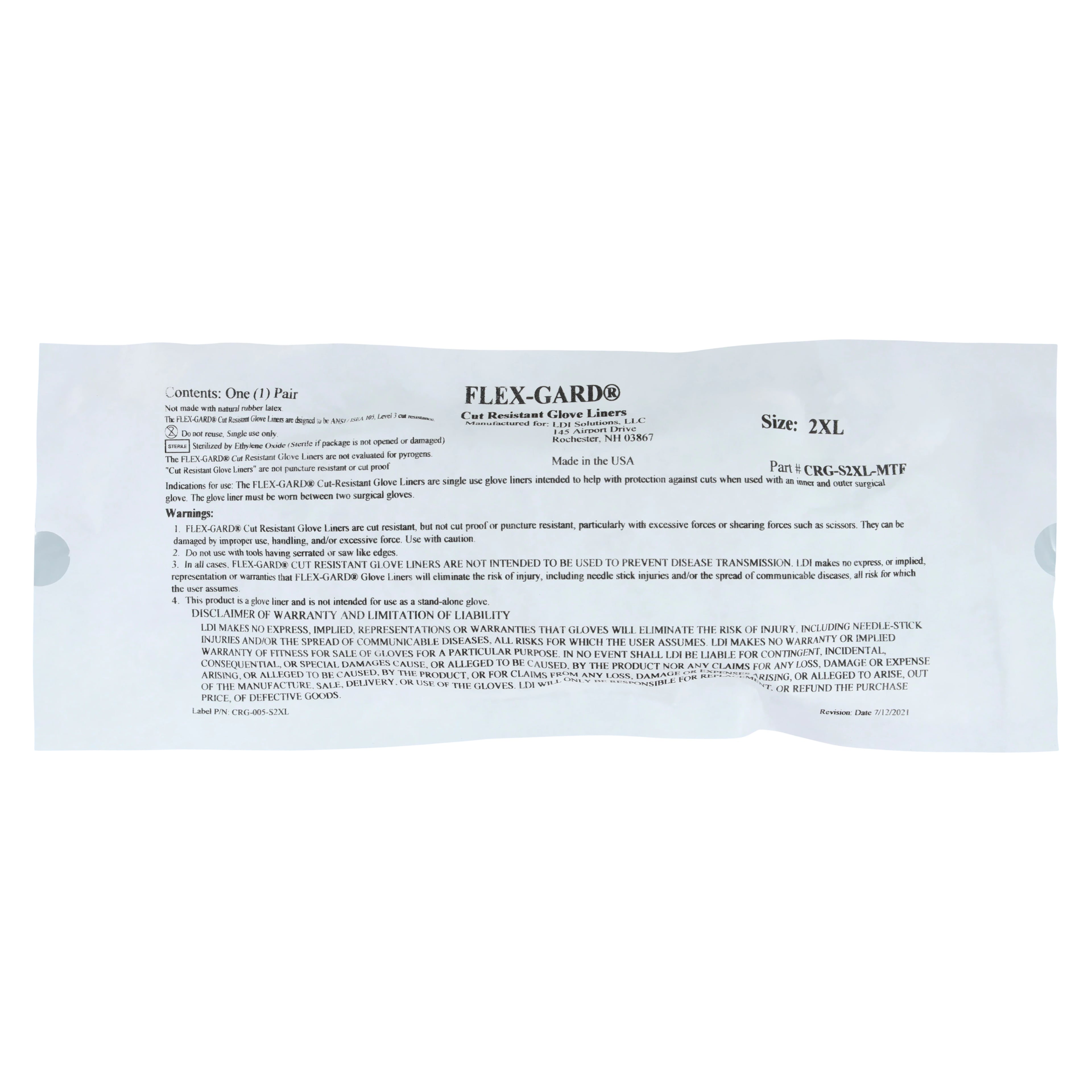 LDI Corporation Synthetic Cut-Resistant Glove Liner, 2X-Large, 10 Pair/Case