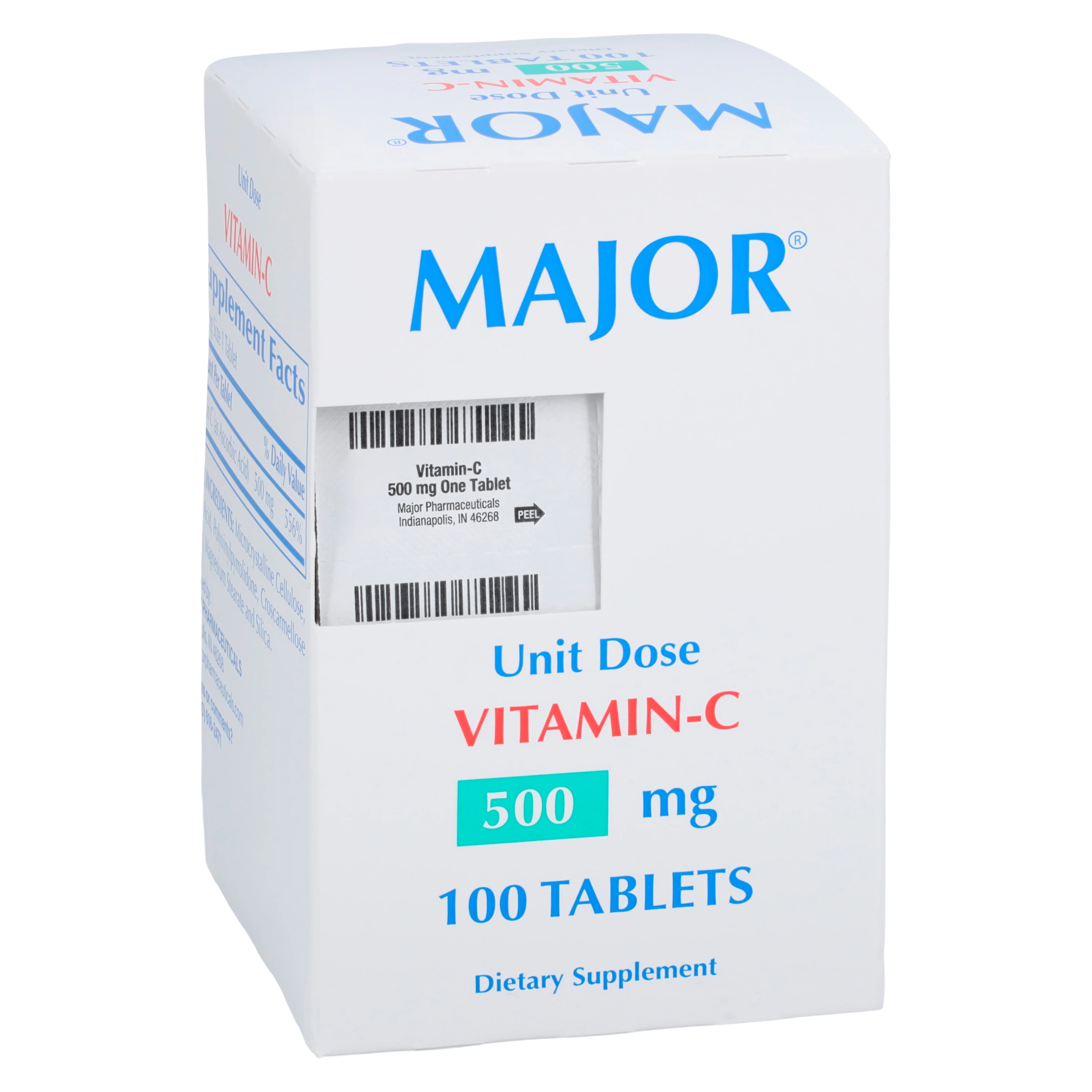 Vitamin C Tablets 500 mg, Unit Dose 10x10, 100 Tablets/Package