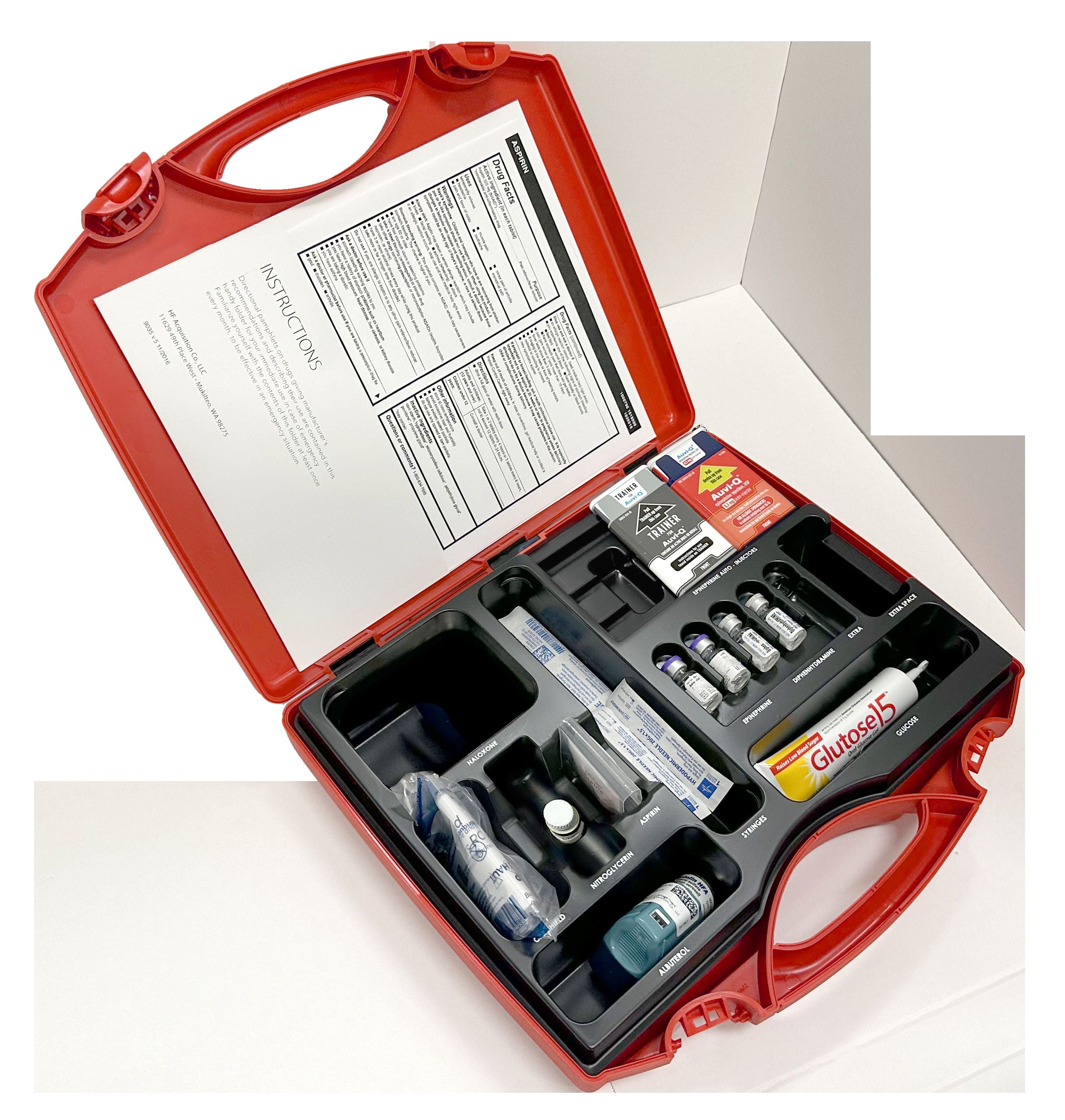 Healthfirst STAT KIT SM5 Emergency Medical Kit, Preassembled with Medications and Delivery Devices