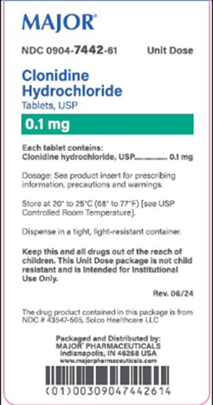 Clonidine HCl Tablets 0.1mg, Unit Dose Blister Pack (Major Pharmaceuticals)