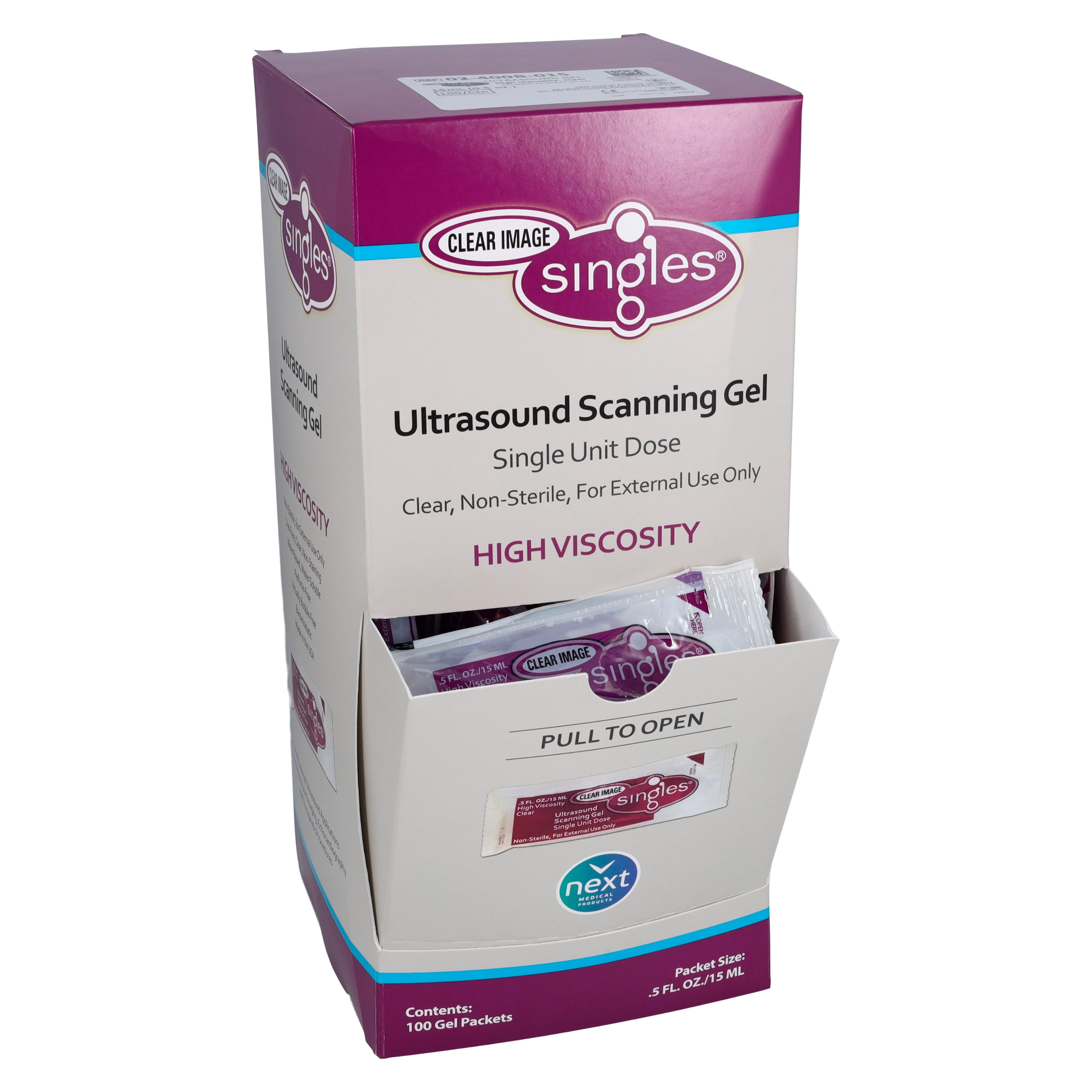 Next Medical Products Clear Image Ultrasound Gel Packets, 400/Case