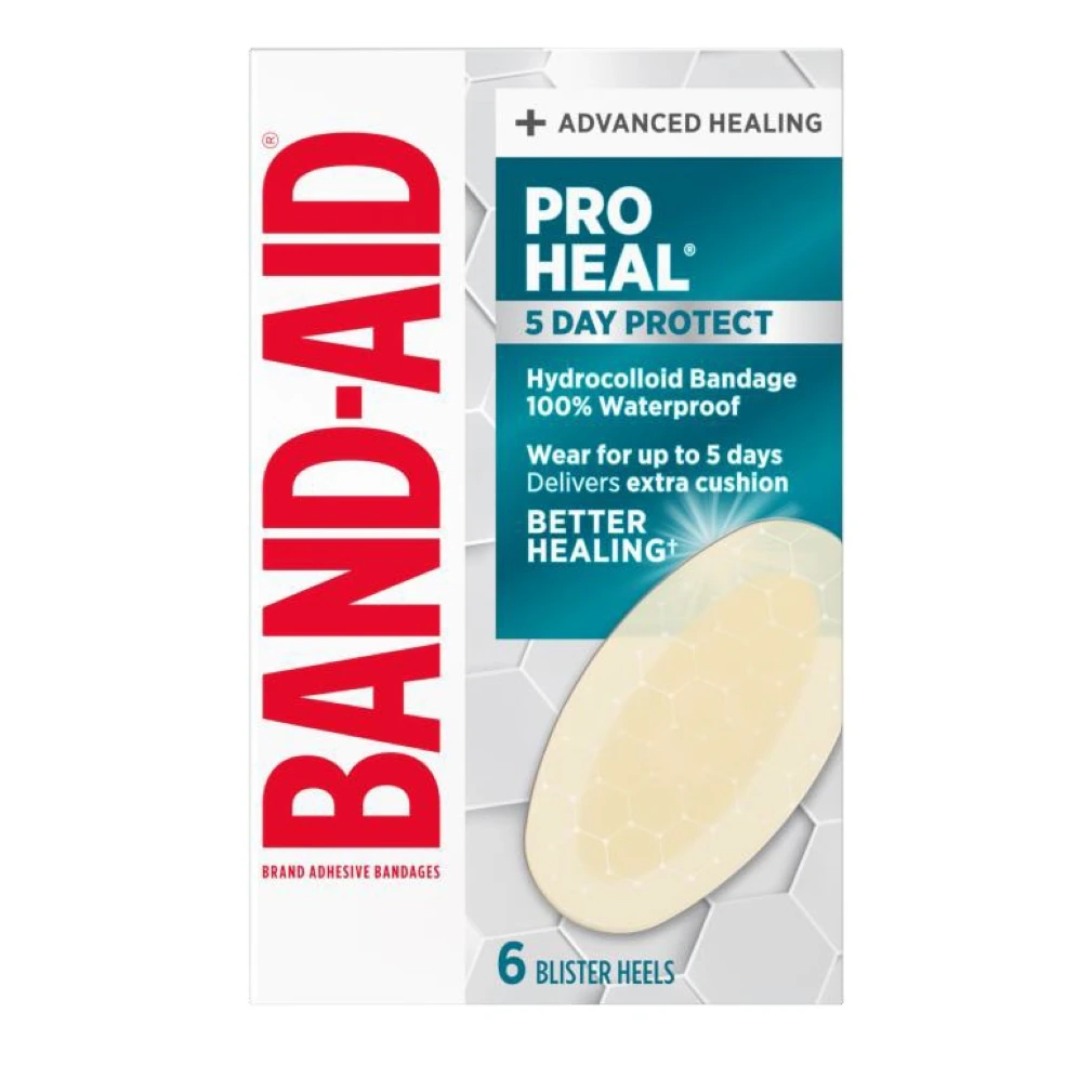 Band-Aid Pro Heal Blister Bandage, Hydrocolloid, One Size, Natural, Sterile, 6/Box