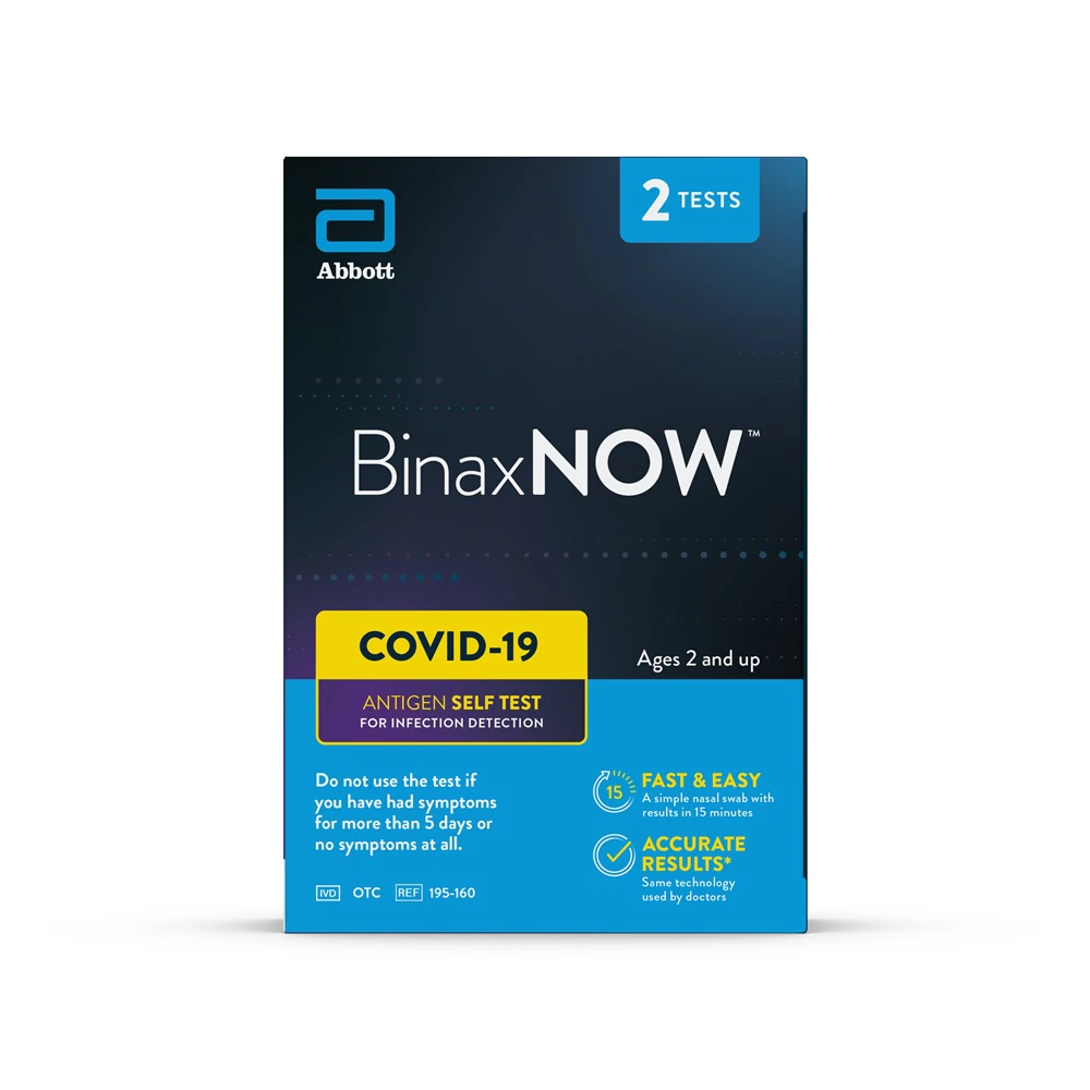 BinaxNOW COVID-19 Antigen Self Test Kit, OTC, 12 Tests/Case