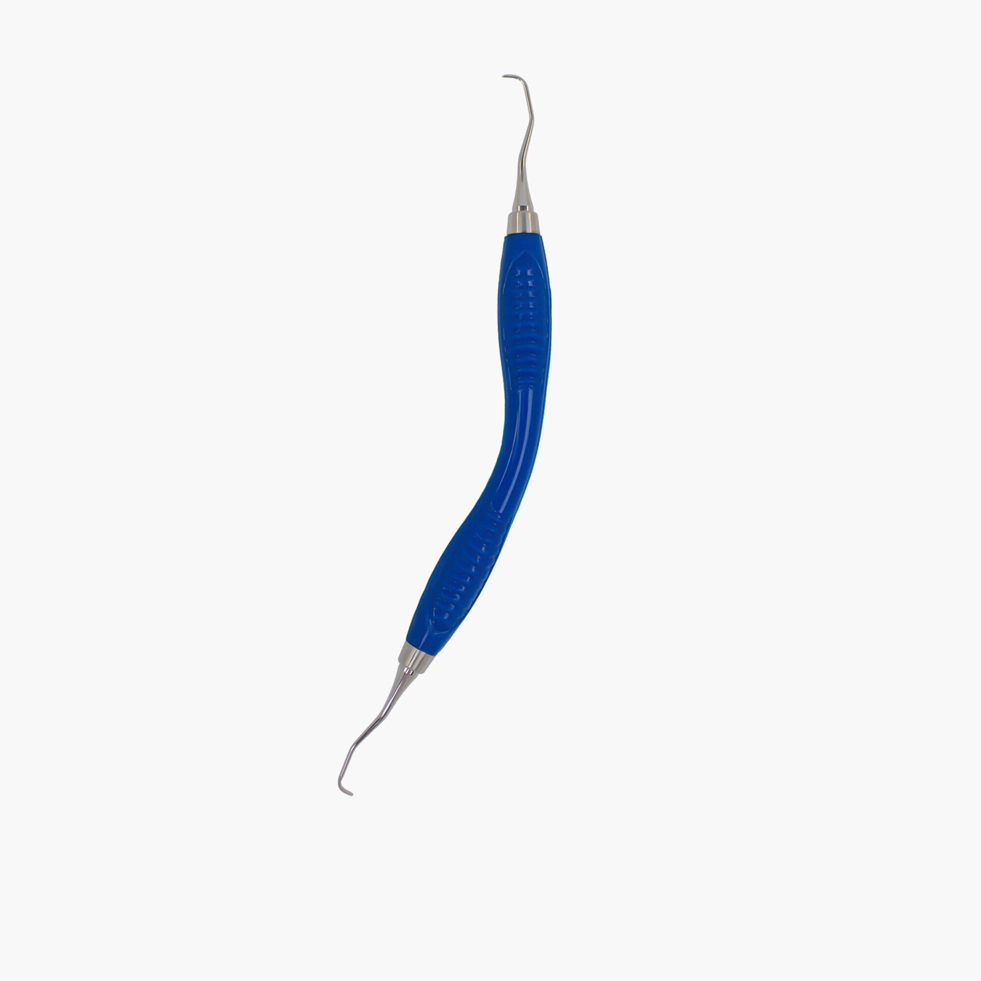 ErgoFlex Gracey Curette #1/2, Adaptive Handle, Double End, 440A Stainless Steel, Silicone Handle, Blue, EH1006