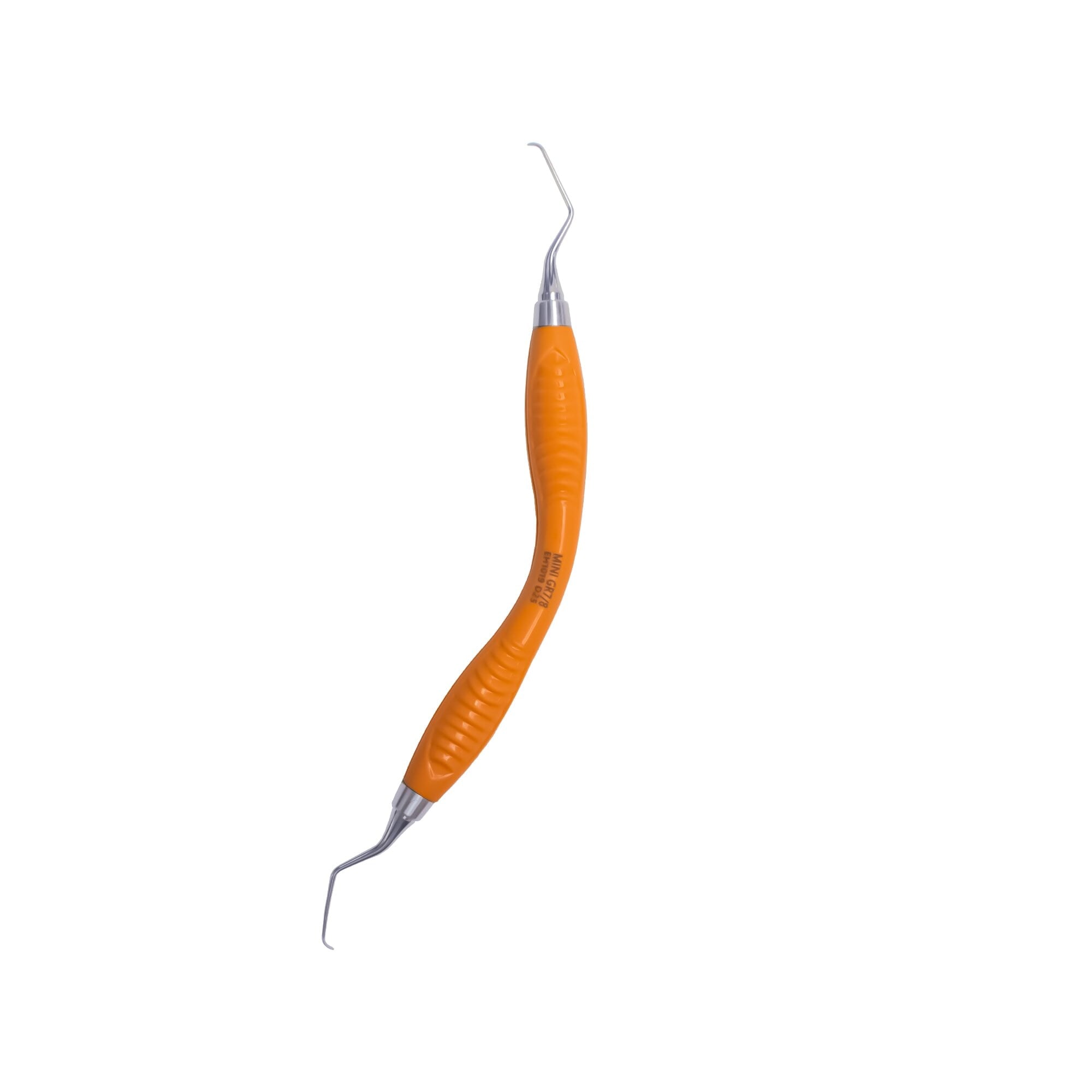ErgoFlex Mini Gracey 7/8 Double End Adaptive Handle Curette, 440A Stainless Steel, Silicone Handle, Orange, Each