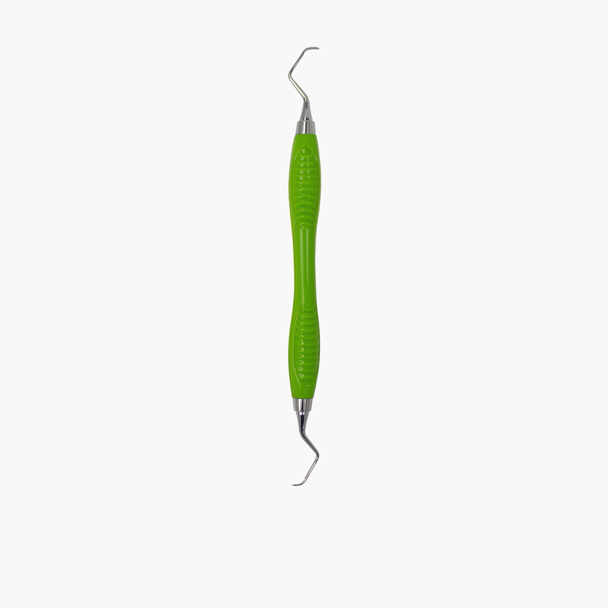 Dowell ErgoFlex Gracey Curette 9/10, Rigid Non-Adaptive Silicone Handle, Green, EH1009R