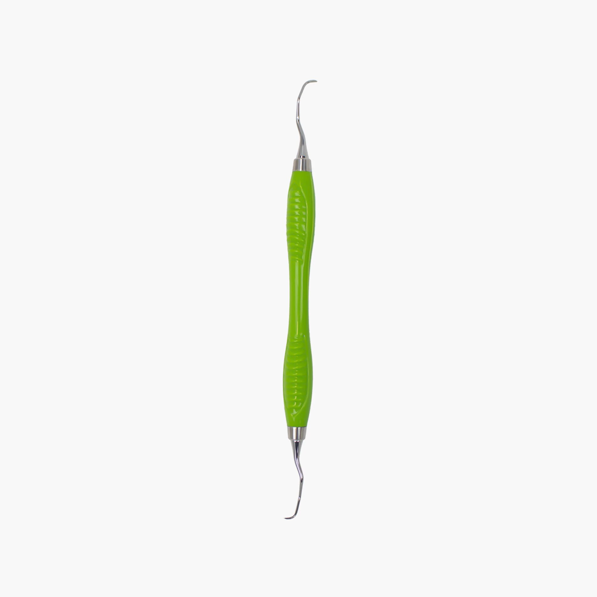 Dowell ErgoFlex Gracey Curette 15/16, Rigid Non-Adaptive Silicone Handle, Green, EH1012R