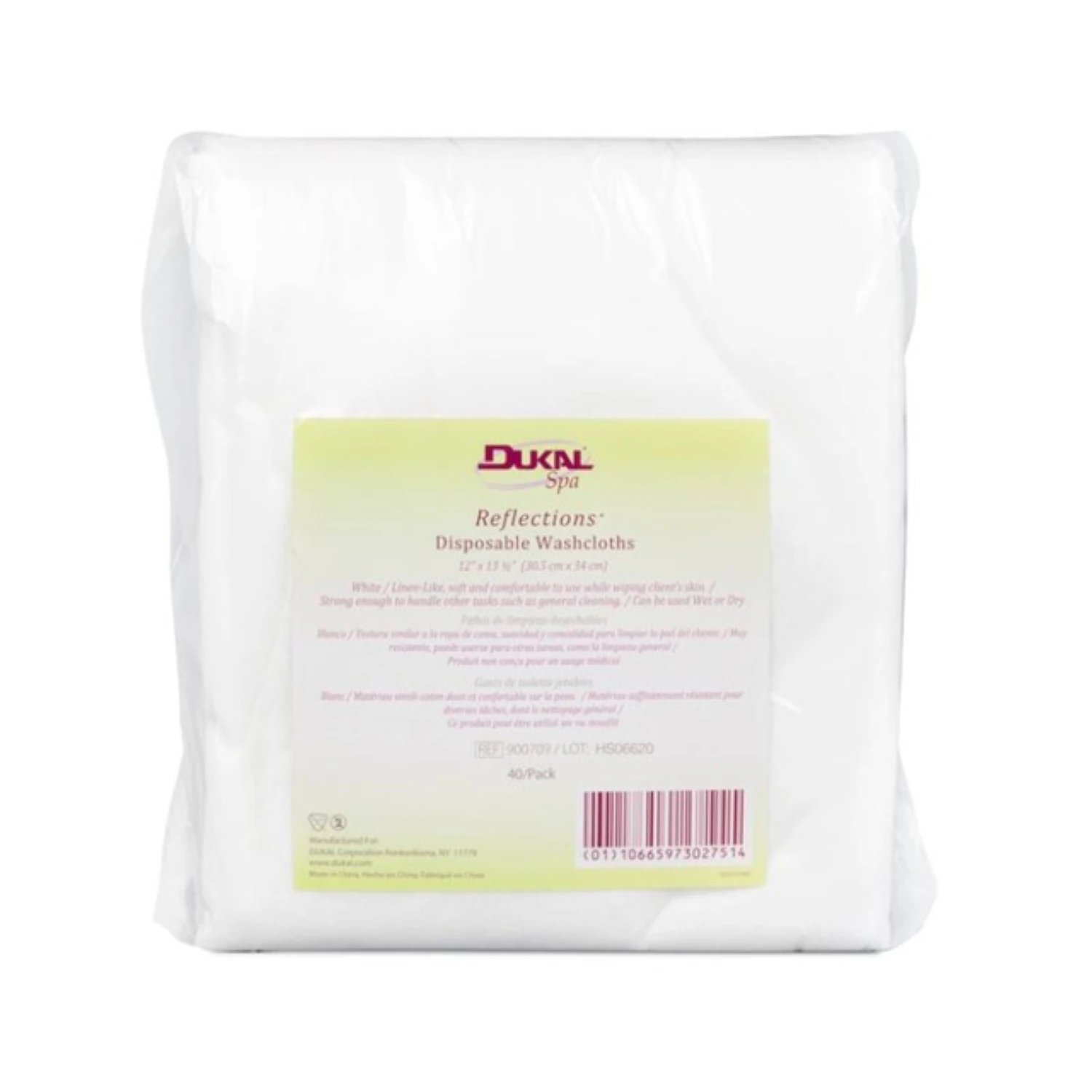 Dukal Disposable Spa Washcloths, 12 in x 13.5 in, 40/Pack, 8 Packs/Case (320/Case)