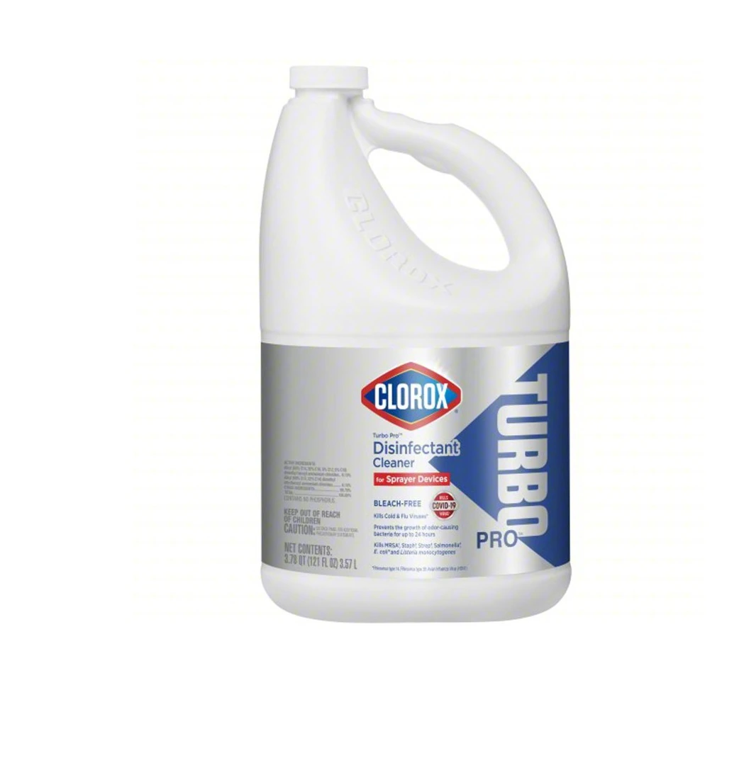 Clorox Turbo Pro Multi-Surface Disinfectant, Fresh Scent, Pour Bottle, 121 oz, 3/Case