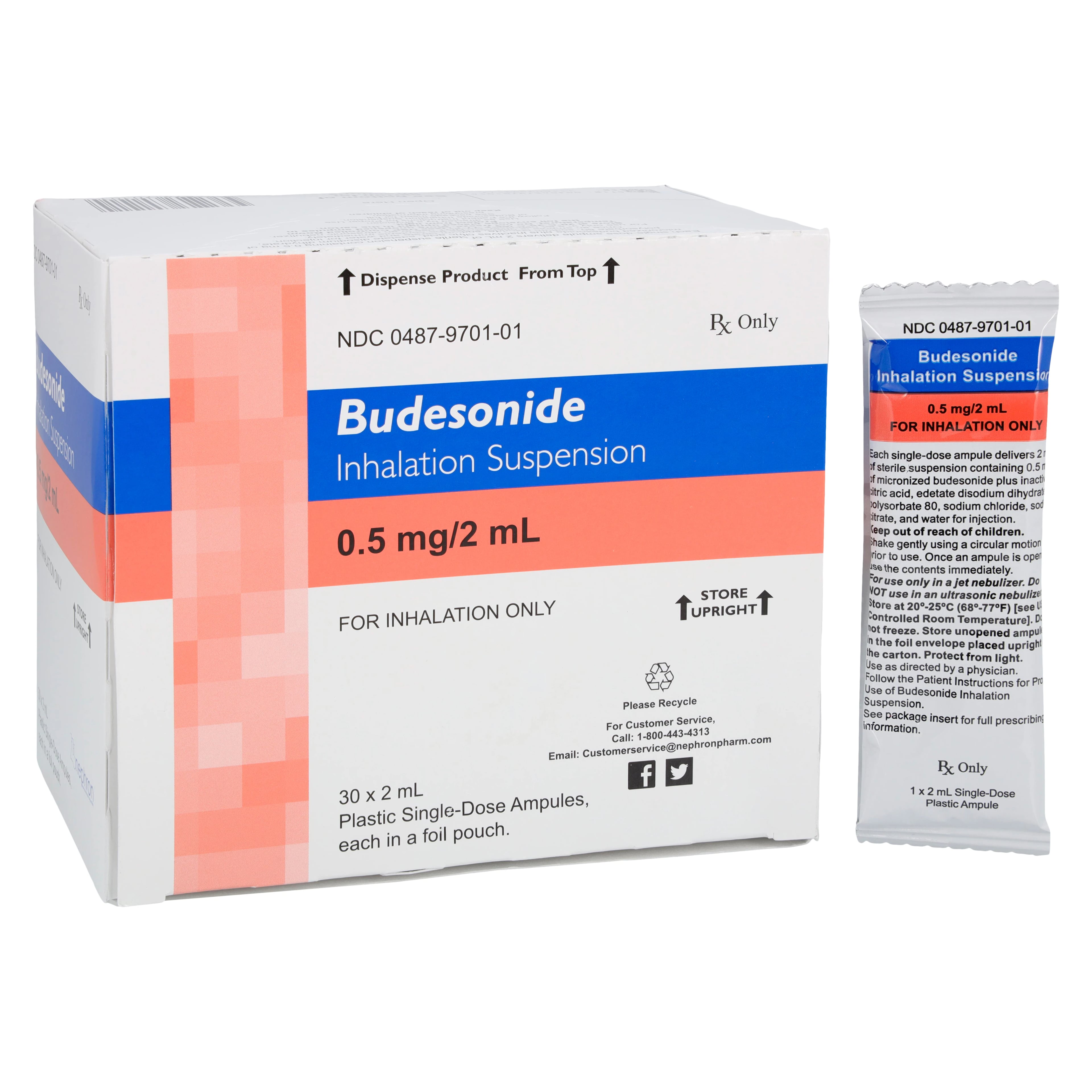 Budesonide Inhalation Suspension 0.5mg/2mL, Individually Wrapped Unit Dose, 30/Package