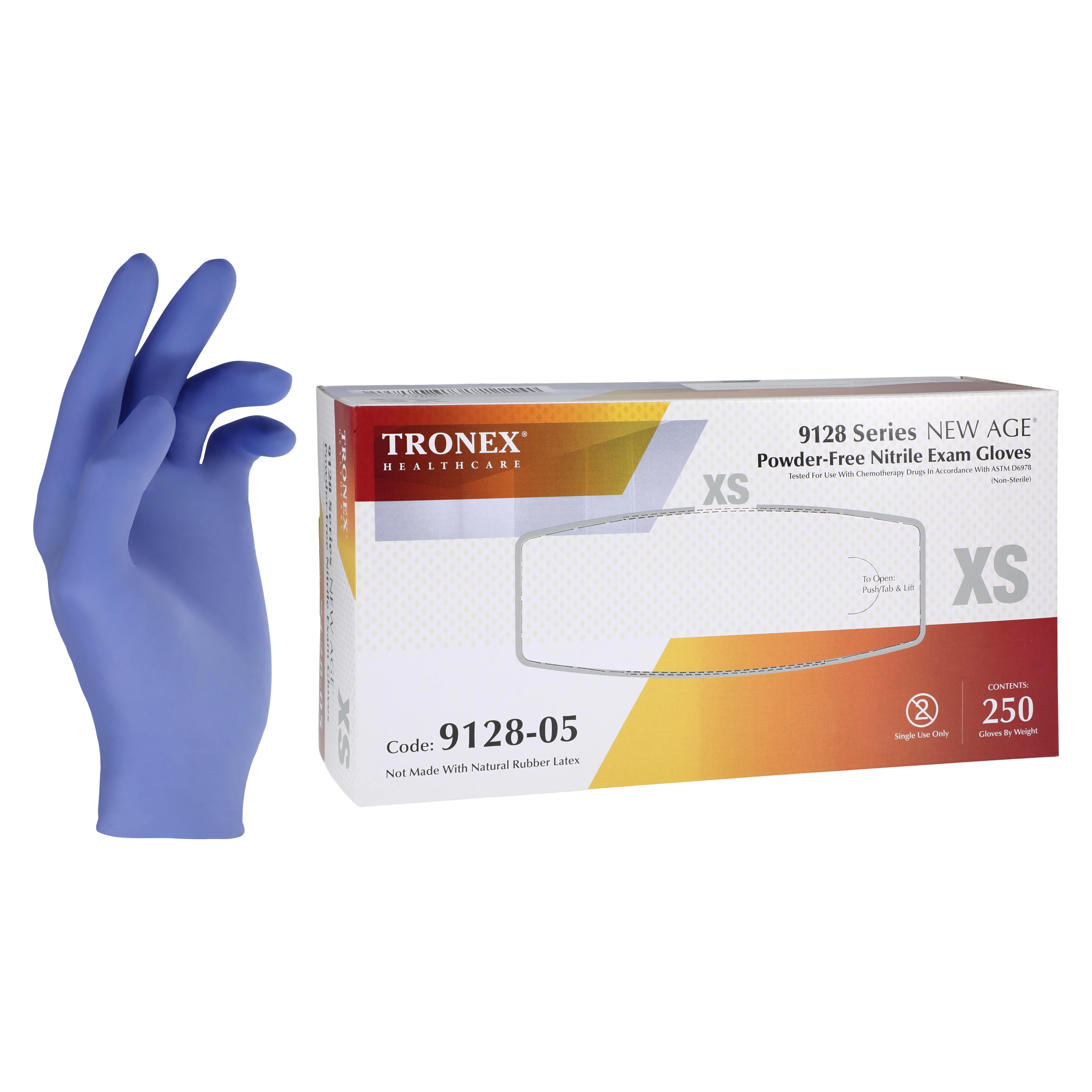 New Age Nitrile Exam Gloves, Powder Free, Non-Sterile, X-Small, Blue, 250/Box