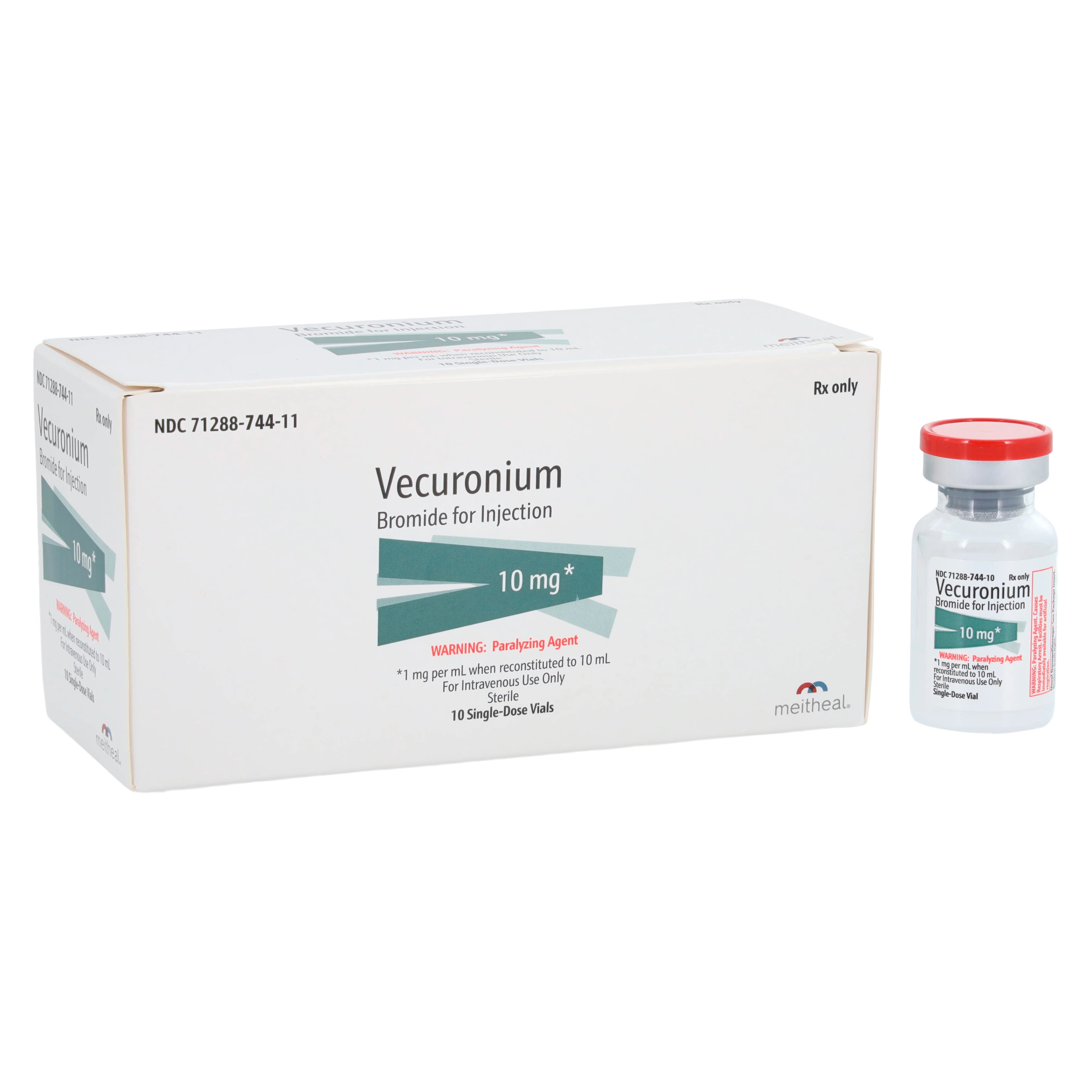 Vecuronium Bromide Injection 10mg/mL SDV, 10/Package, Meitheal Pharmaceuticals