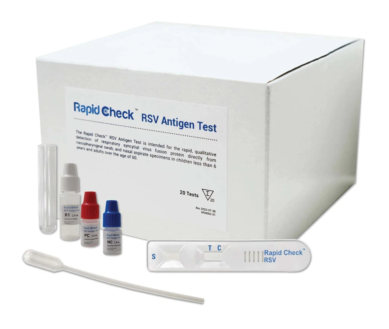 Rapid Check RSV Antigen Test, CLIA Waived, 20 Tests/Kit, 20/Box