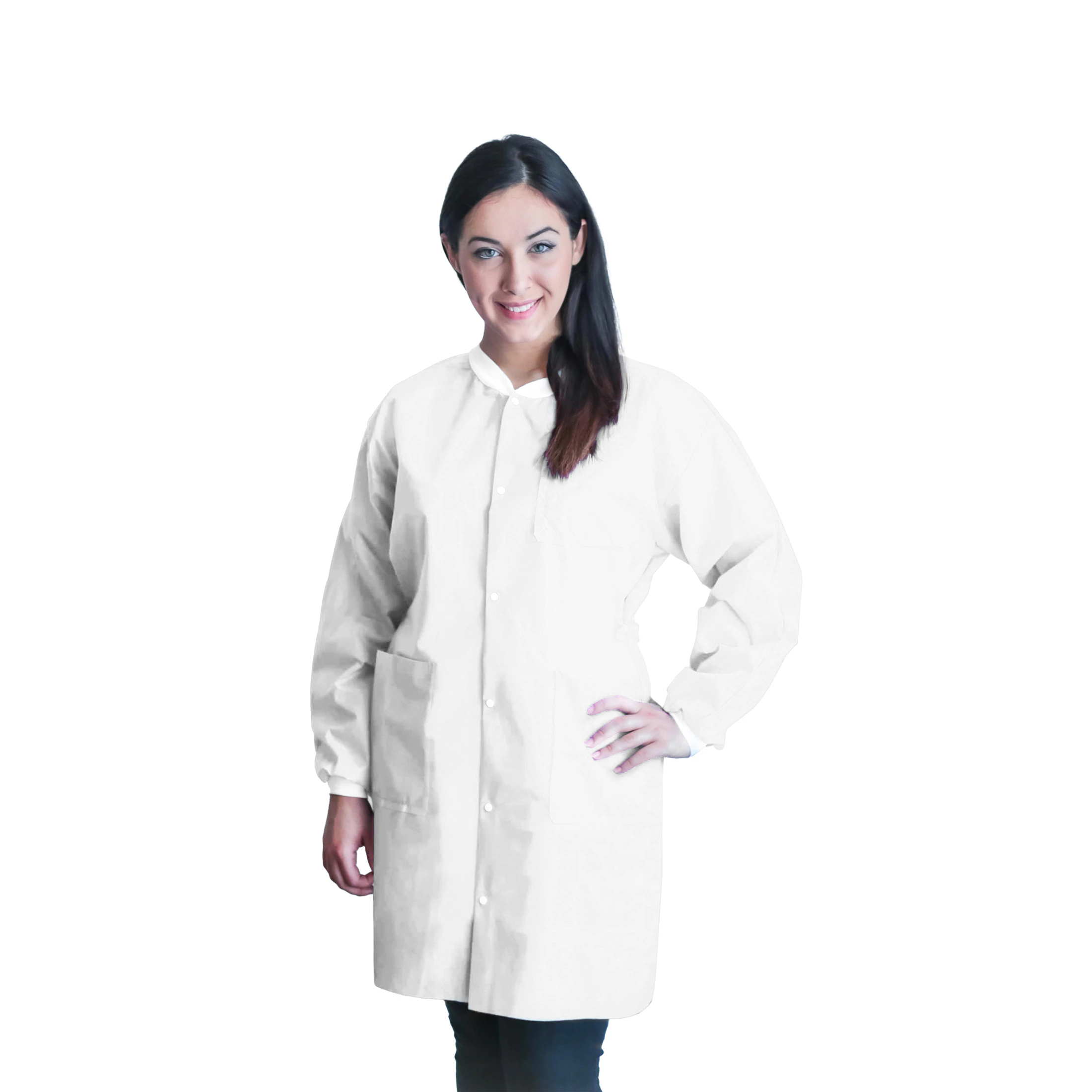 Dukal FitMe Lab Coat, White, X-Large, 10/Pack, UGC-6602-XL