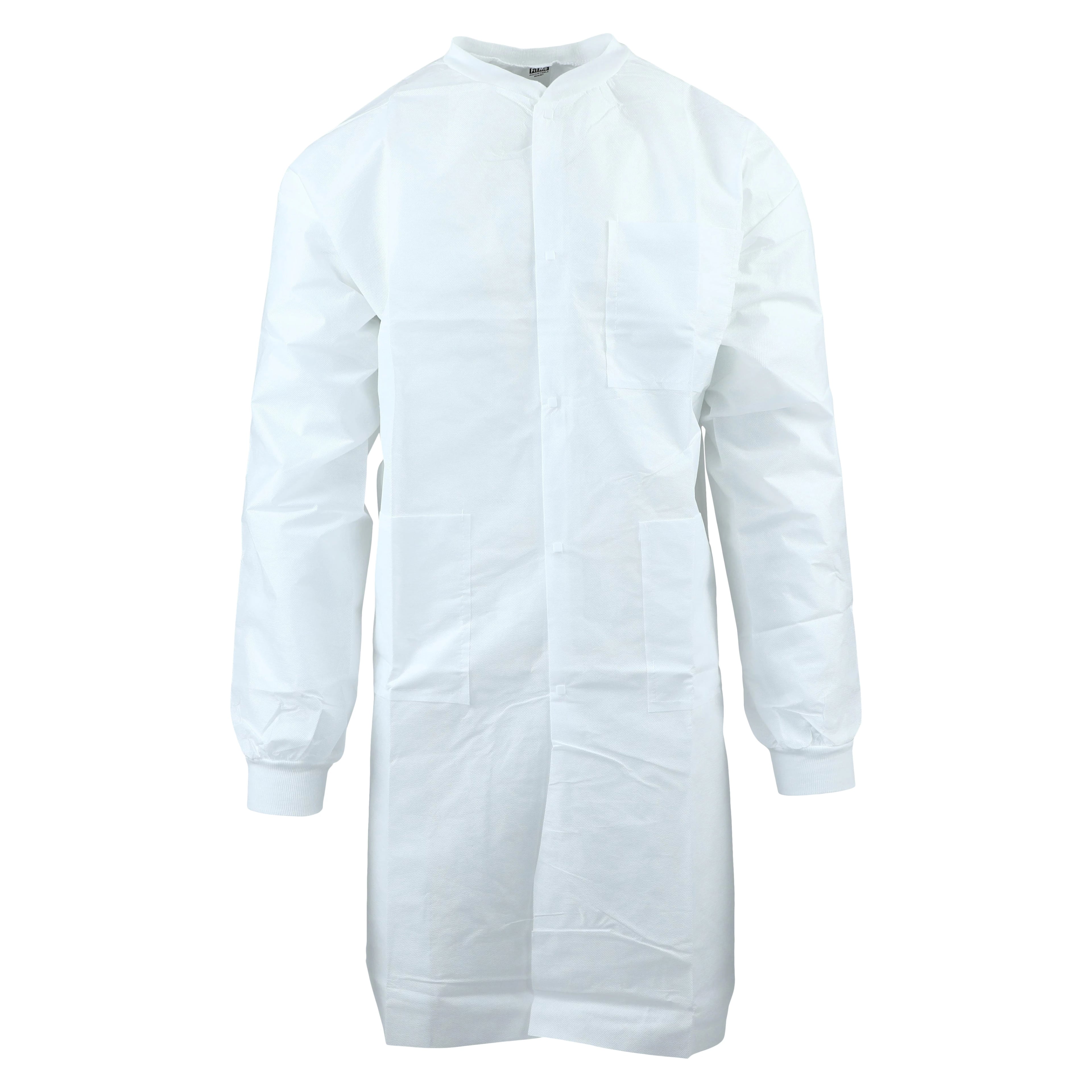 Dukal FitMe Lab Coat, White, Large, 10/Pack, UGC-6602-L
