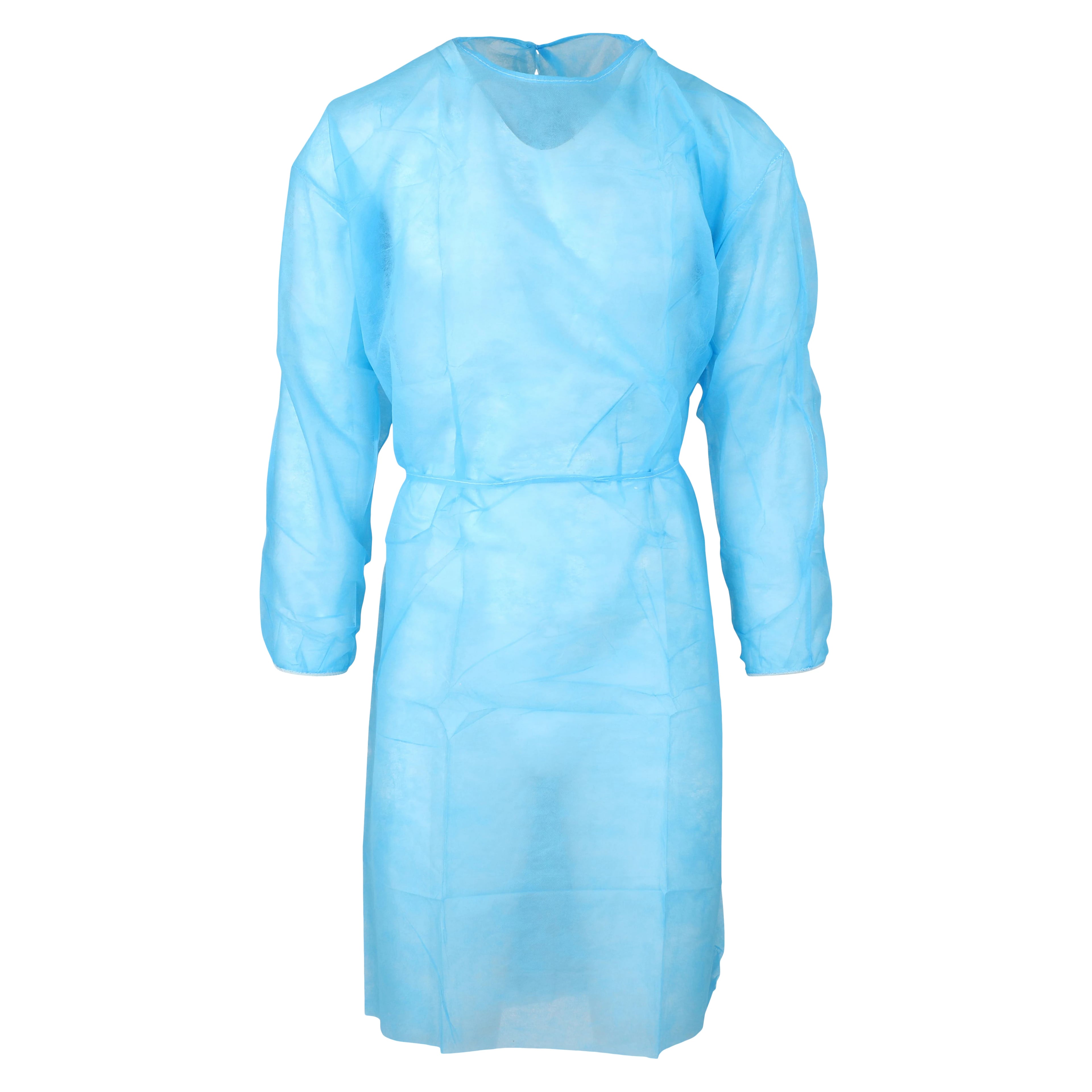 Dukal Isolation Gown, Blue, Non-Sterile, Elastic Cuff, 10/Pack, 301BL