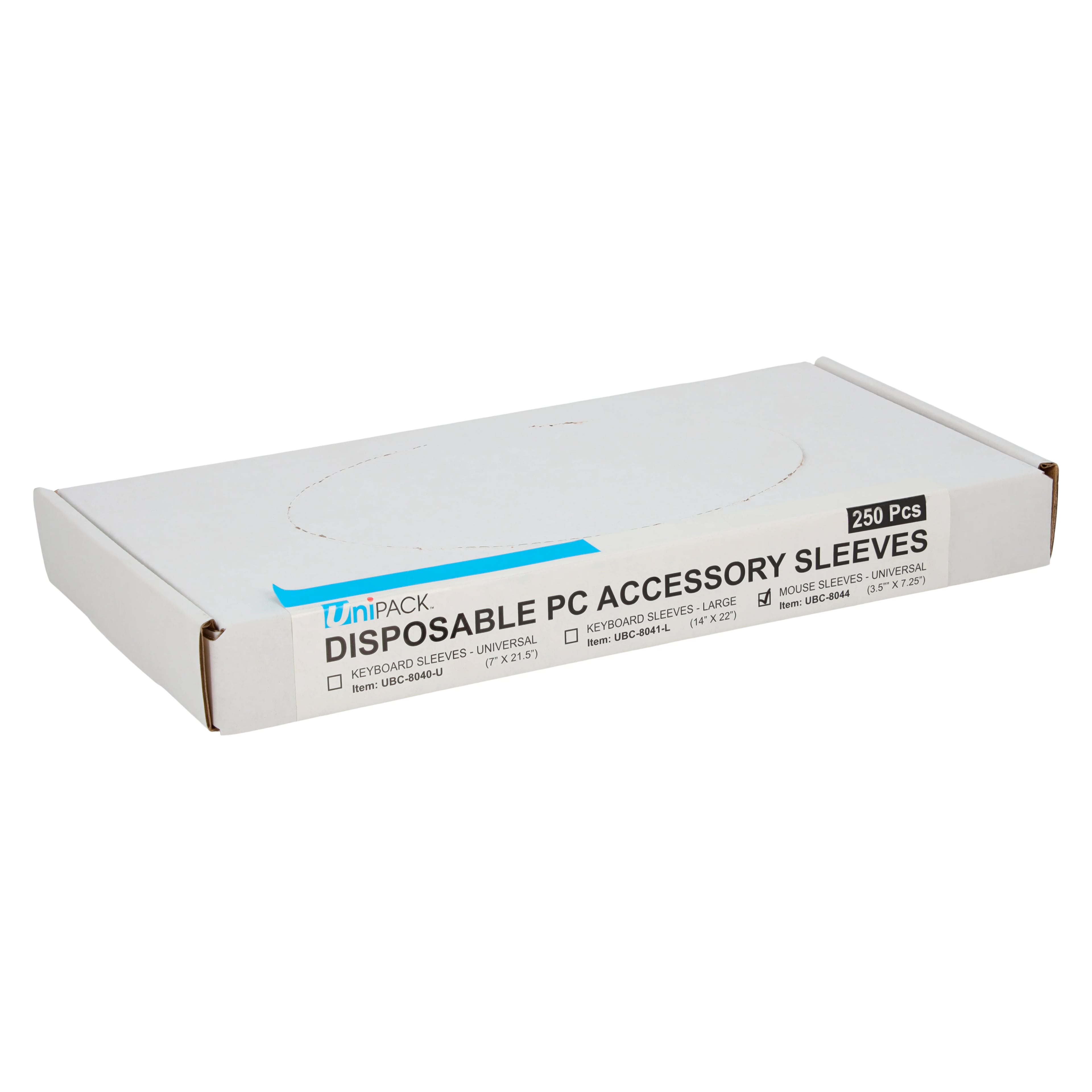 Unipack Medical Mouse Sleeve, 3.5" x 7", Clear, 250/Box