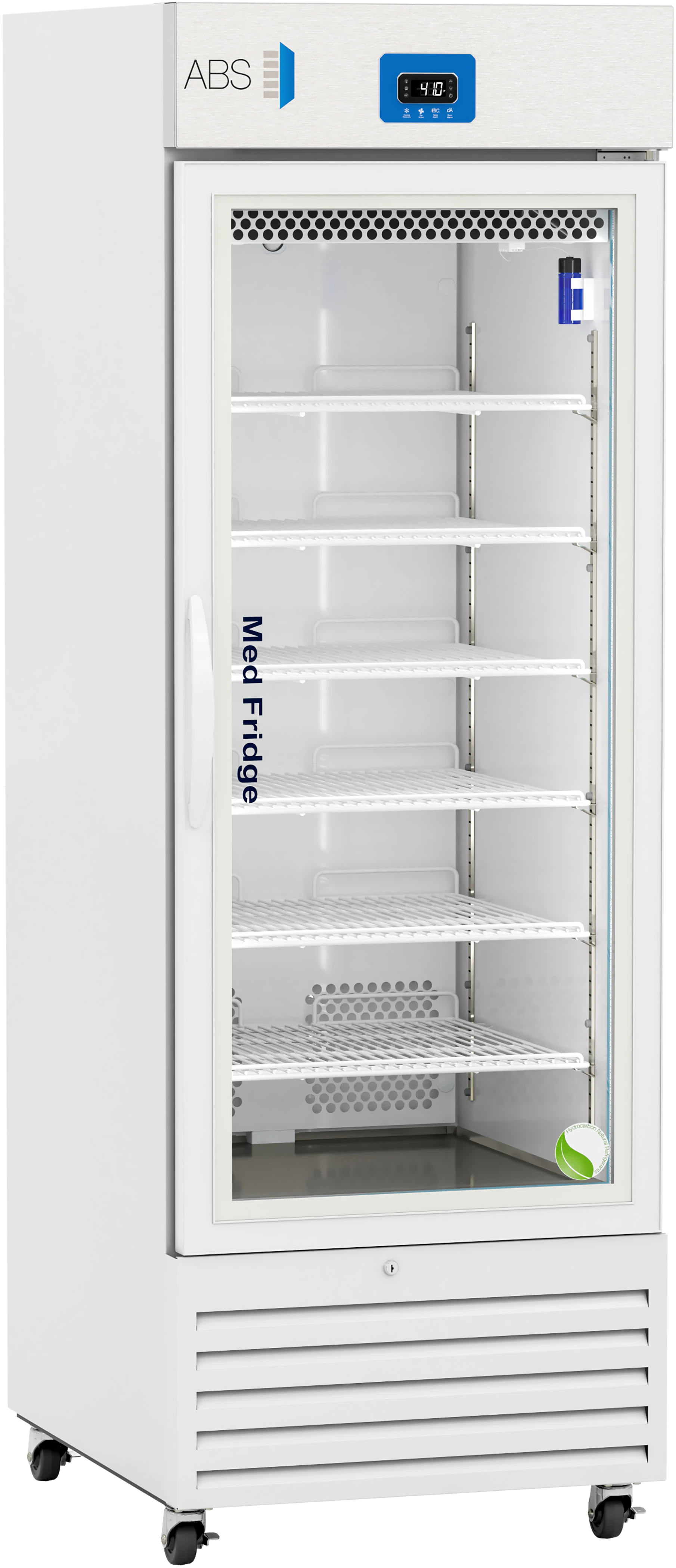 American Biotech Supply Premier Pharmacy Refrigerator, 23 Cu Ft, Glass Door, Right Hinge, 2 to 8C/36-46F, Cycle Defrost