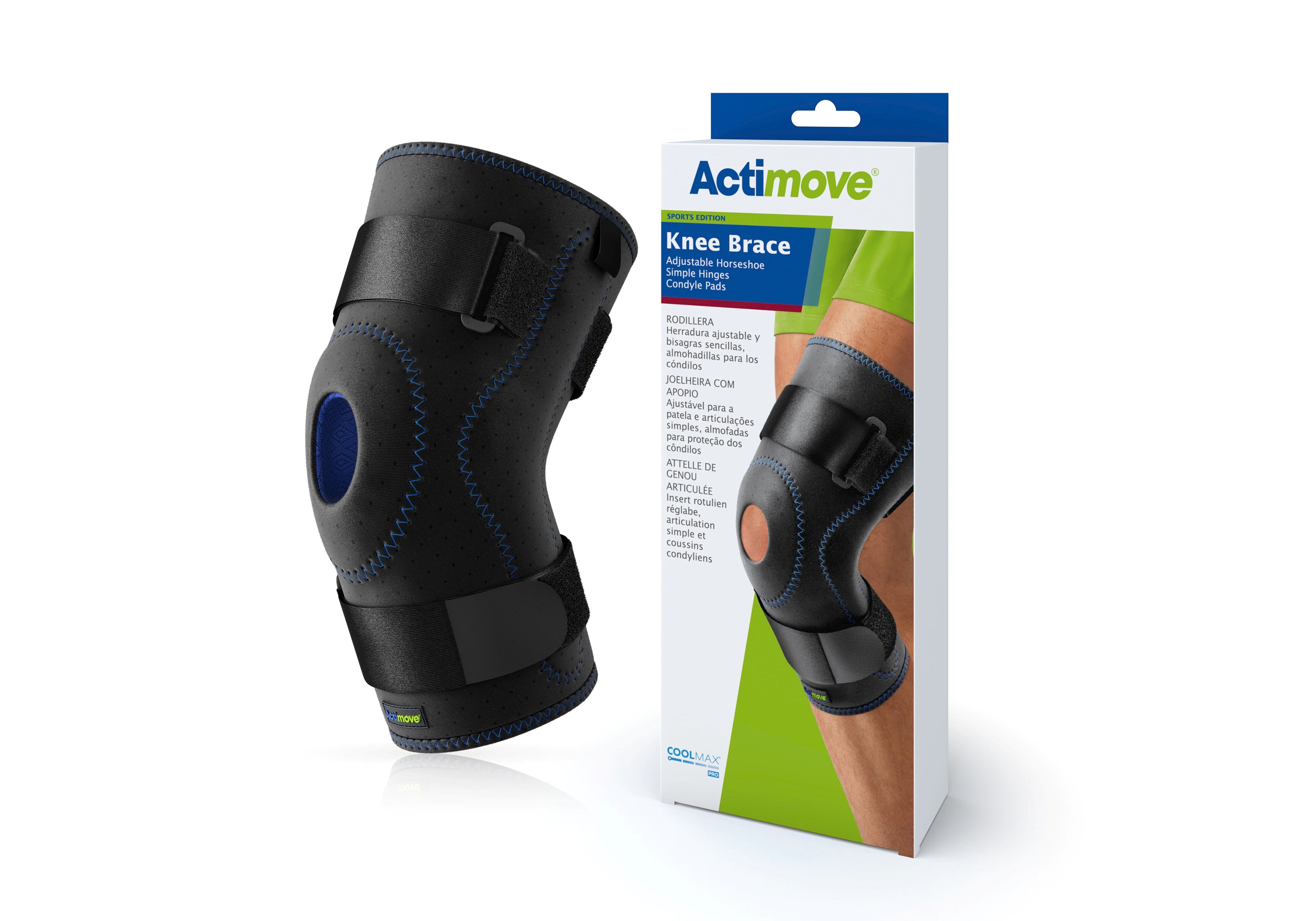 Actimove Knee Brace, Large (18-20"), Black, Universal