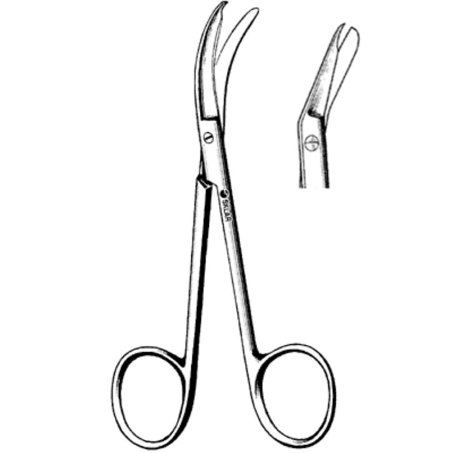 Sklar Instruments Stitch Scissors, Angled, 4.5", Blunt/Blunt, Stainless Steel, Non-Sterile, Reusable