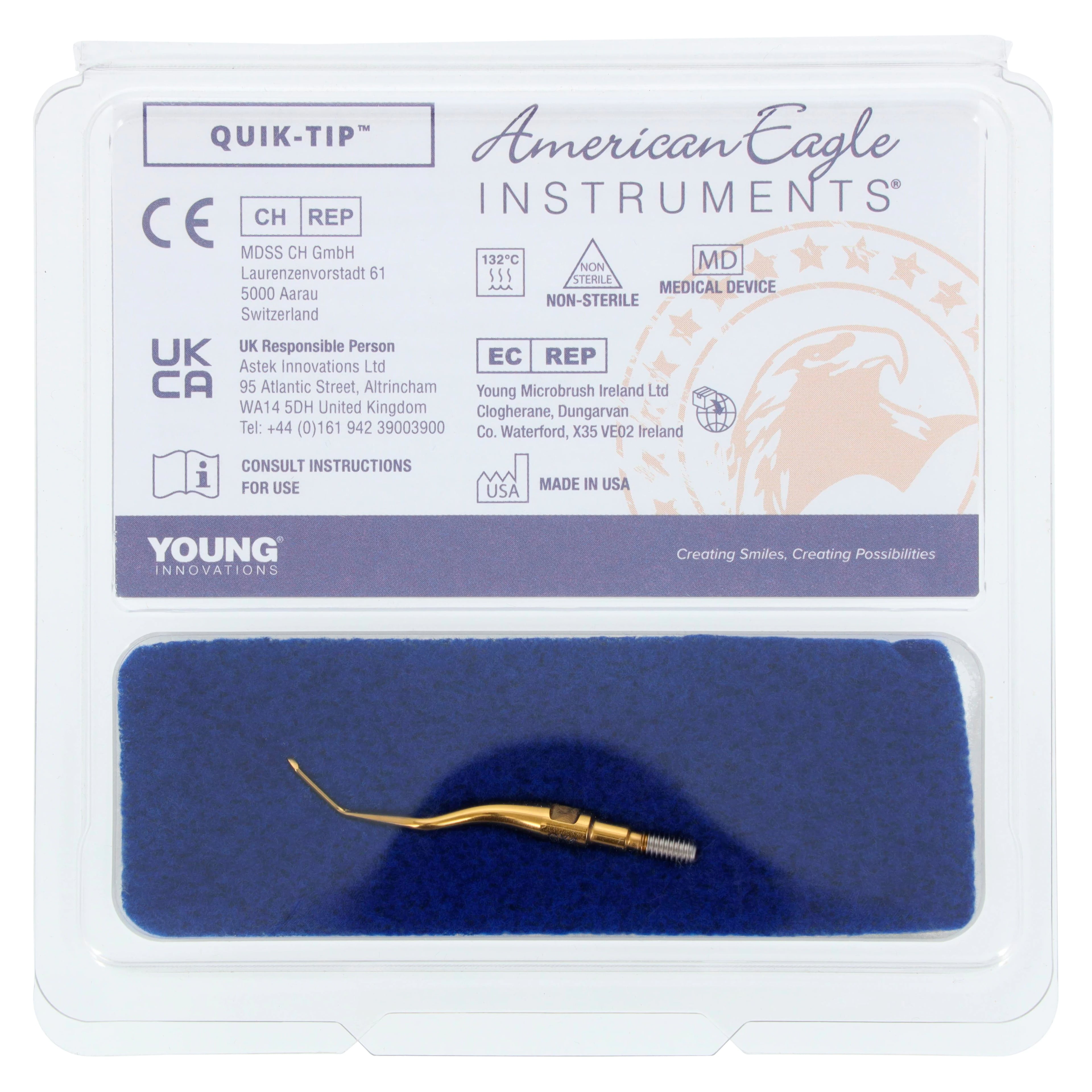 XP Squared Technology Quik-Tip Gracey Standard 13 Curette, Cone Socket, 440A Stainless Steel, AEG13XPQT