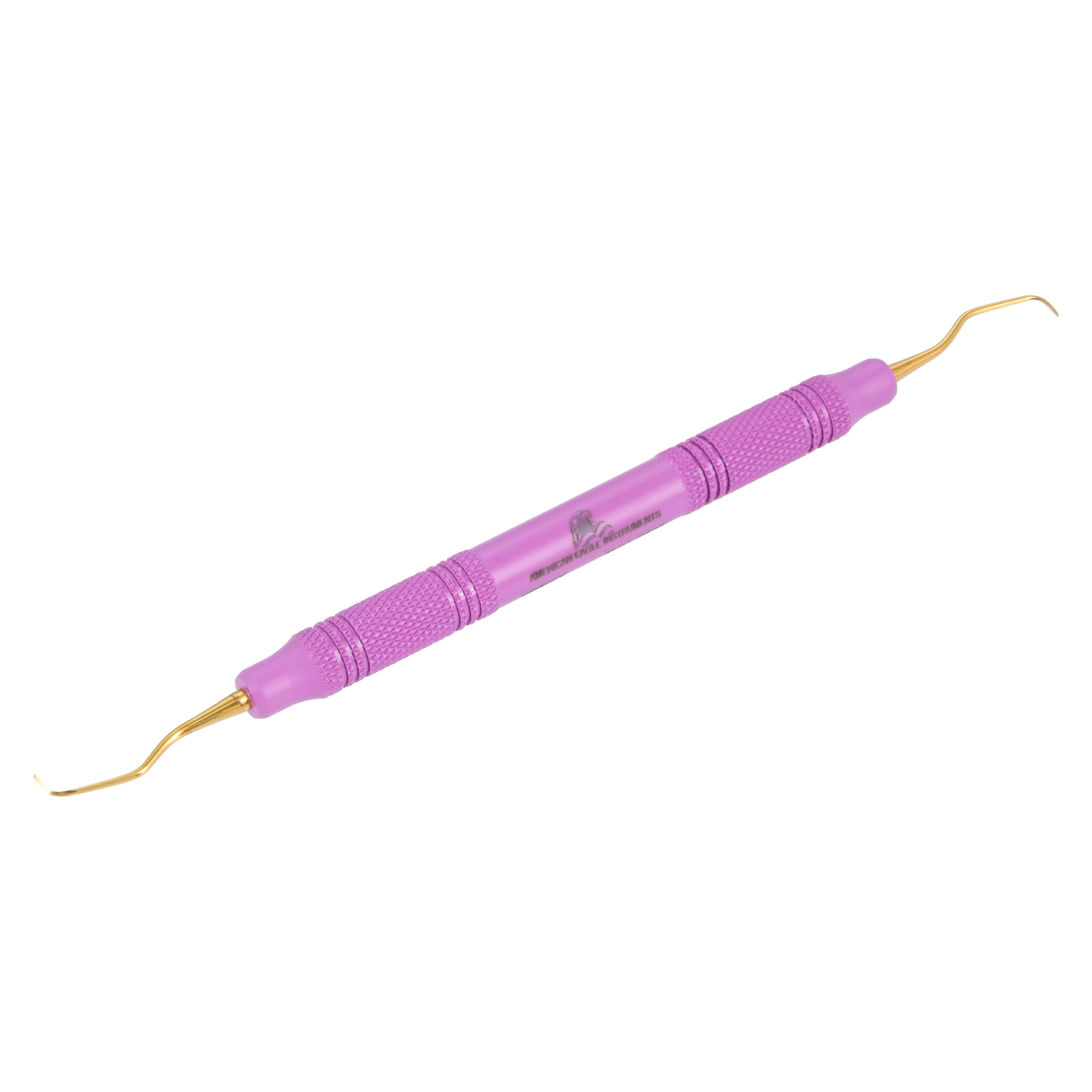 American Eagle Instruments Gracey 1-2 XP Squared Technology Curette, Purple EagleLite Resin Handle, Anterior, Standard Blade, AEG1-2XPX