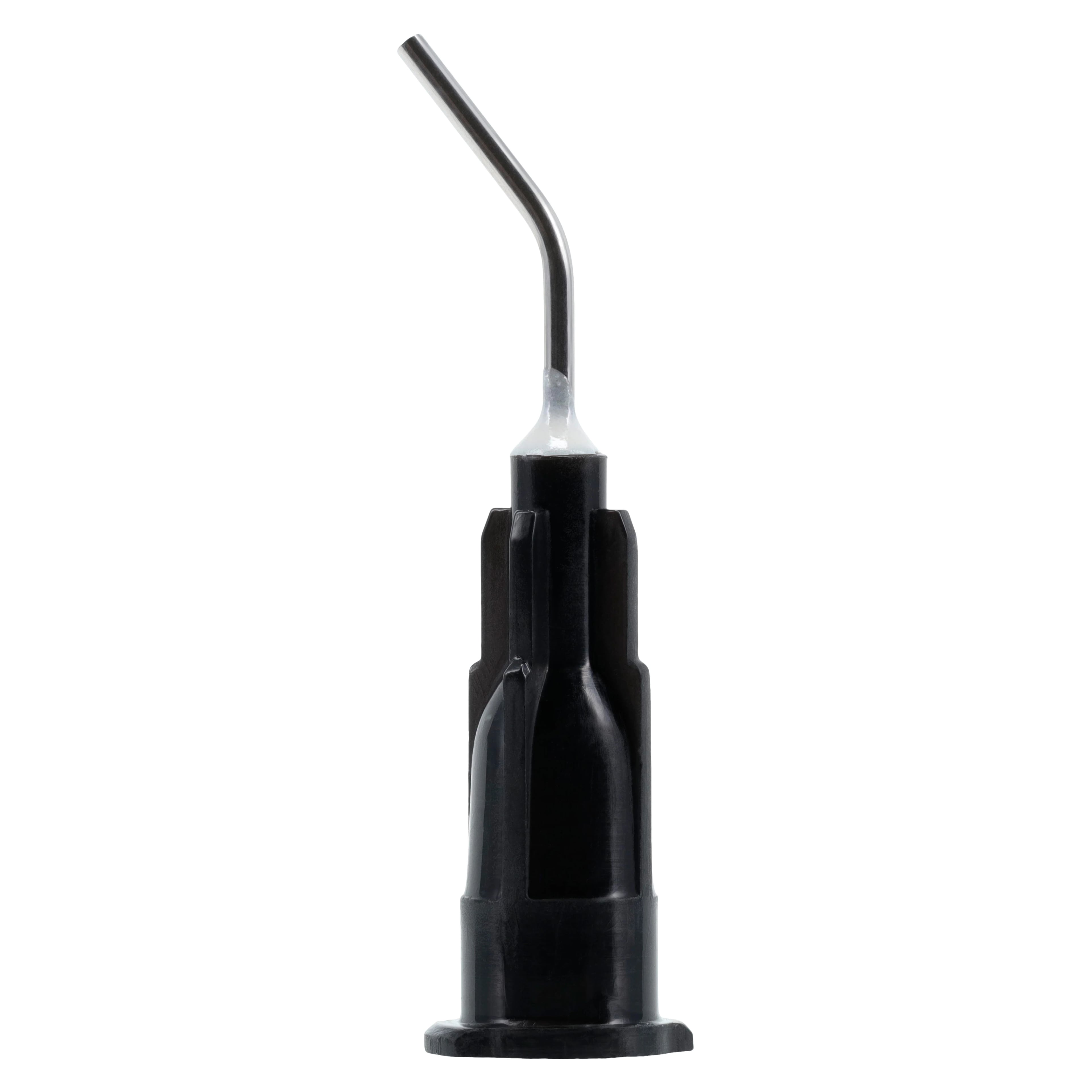 Unipack Pre-Bent Dispensing Tips, 20 Gauge, Black, 100/Box