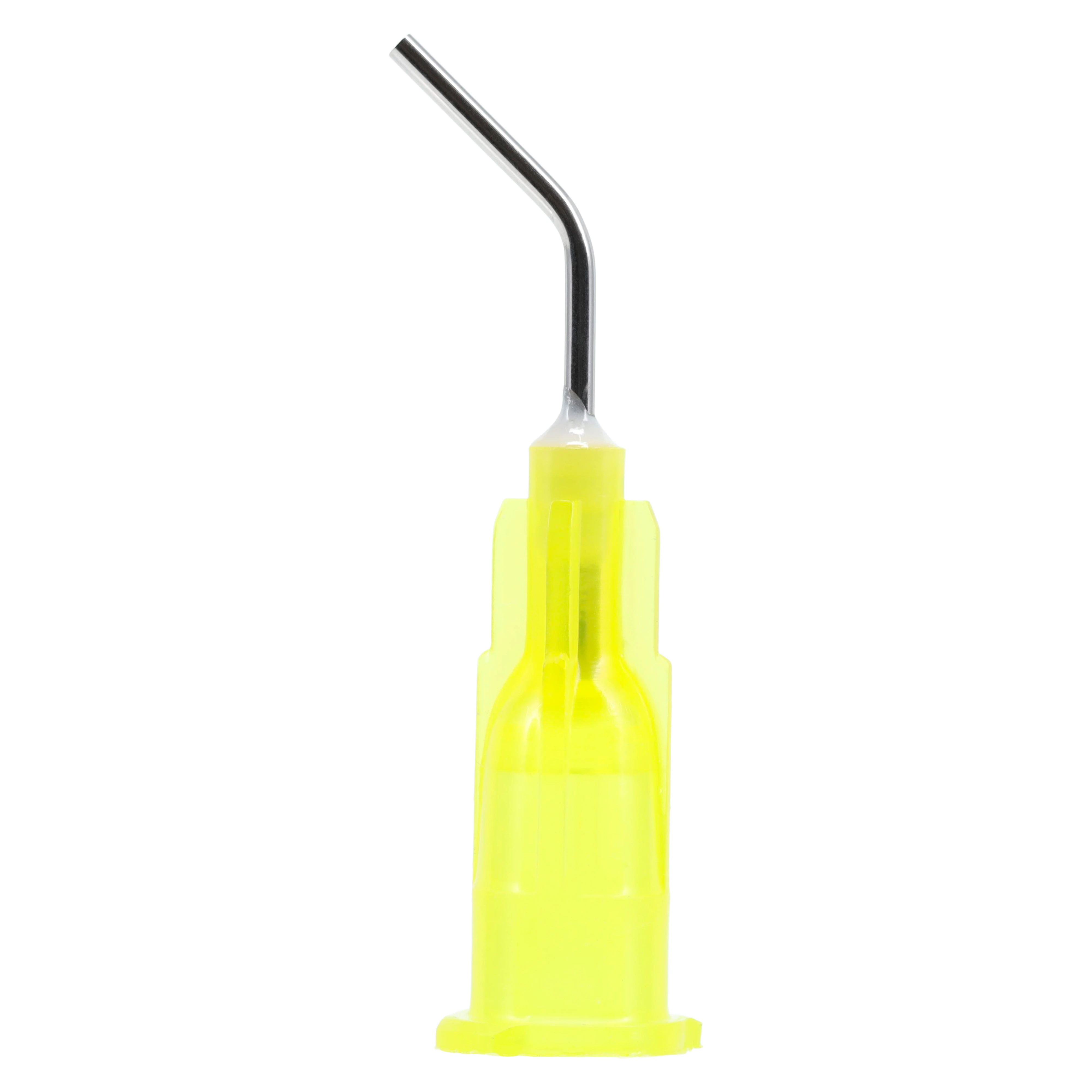 Unipack Pre-Bent Dispensing Tips, Yellow, 20 Gauge, 100/Box