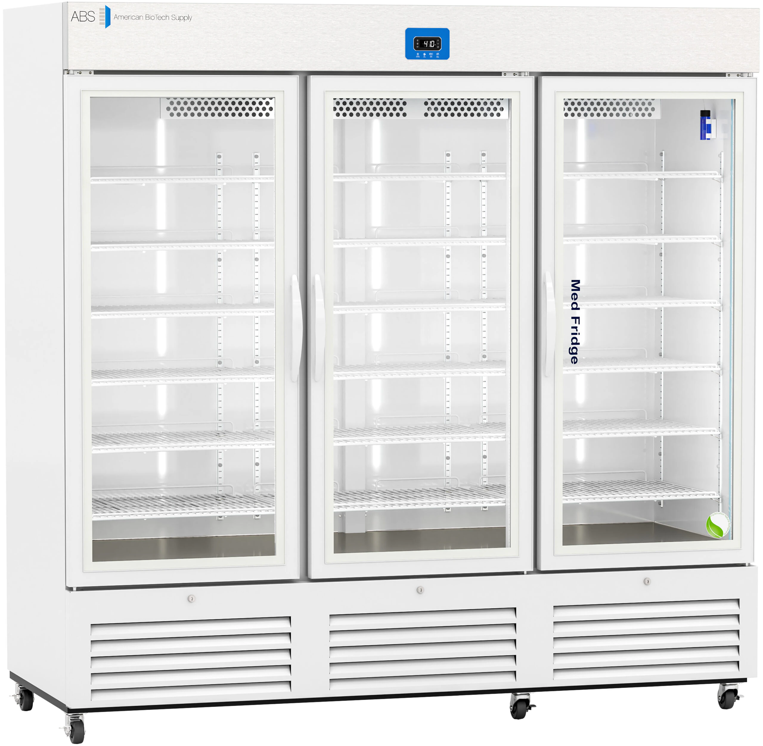 American Biotech Supply Premier Pharmacy Refrigerator, 72 cu ft, Glass Door, Self-Closing, 2 to 8°C, Cycle Defrost